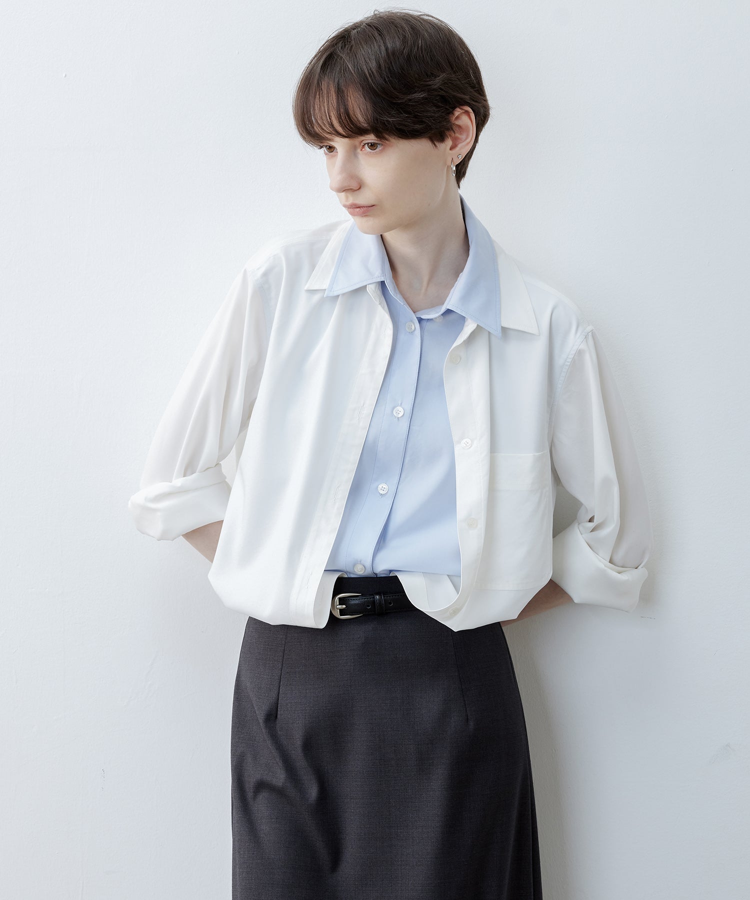 Layered-Look Color Block Shirt