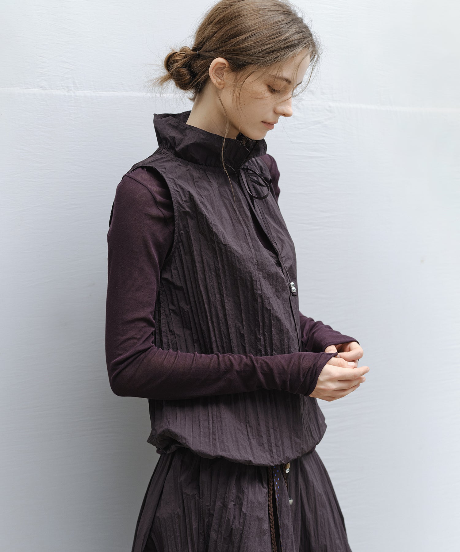 「4月中旬~下旬出荷」UPF50+ Frill Neck Sleeveless Top