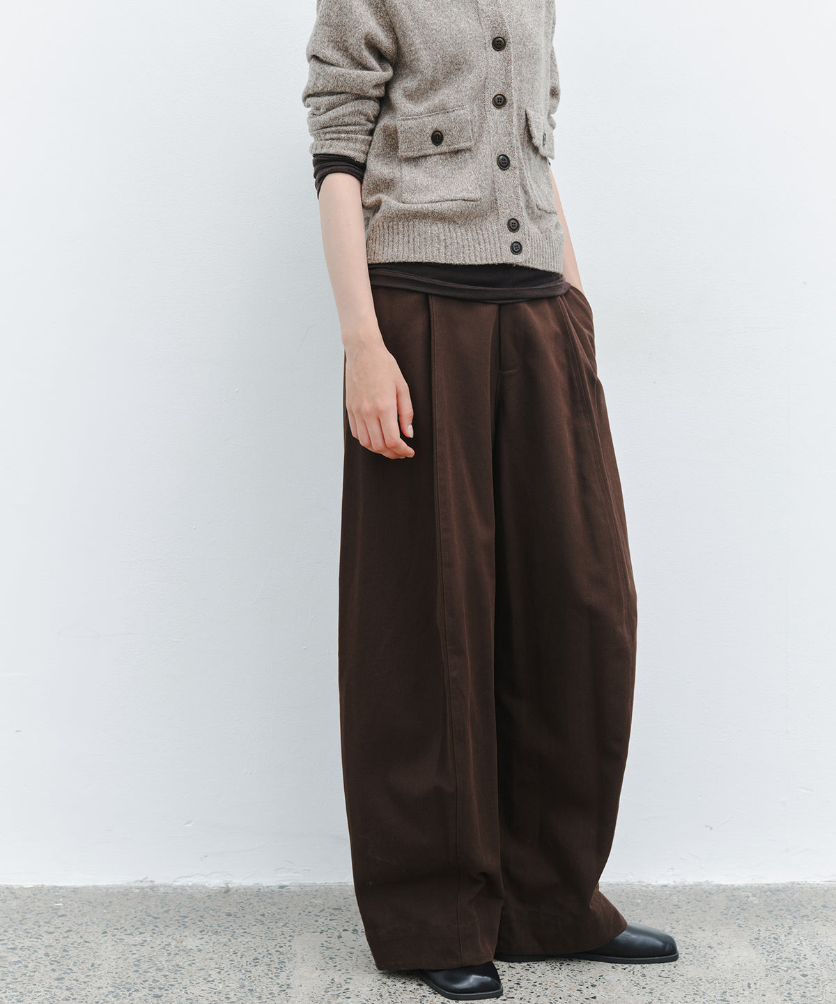 「10月下旬出荷予定」Back Elastic Wide Straight Pants