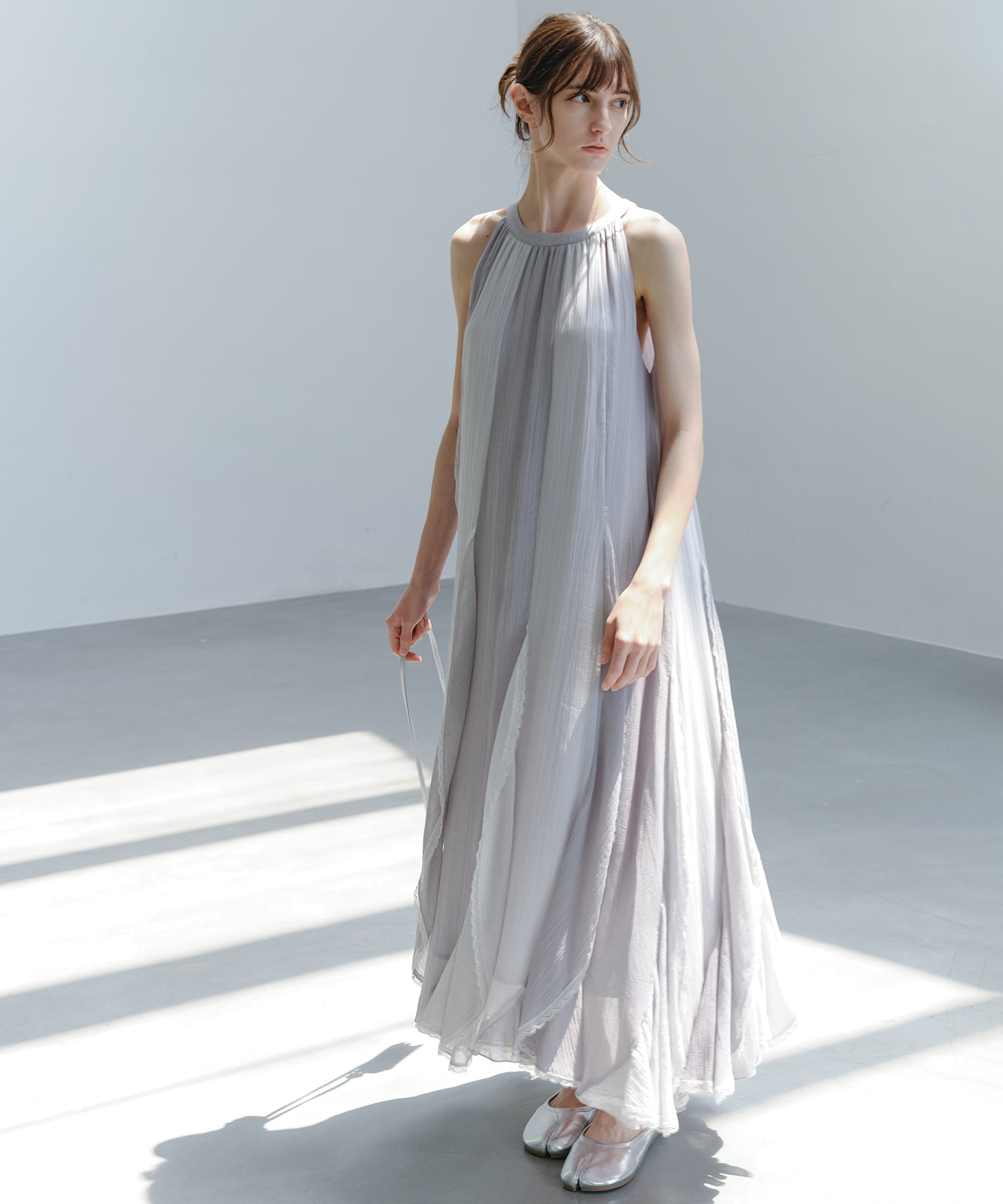 「6月上旬~中旬出荷」Color Block Layered Sleeveless Dress