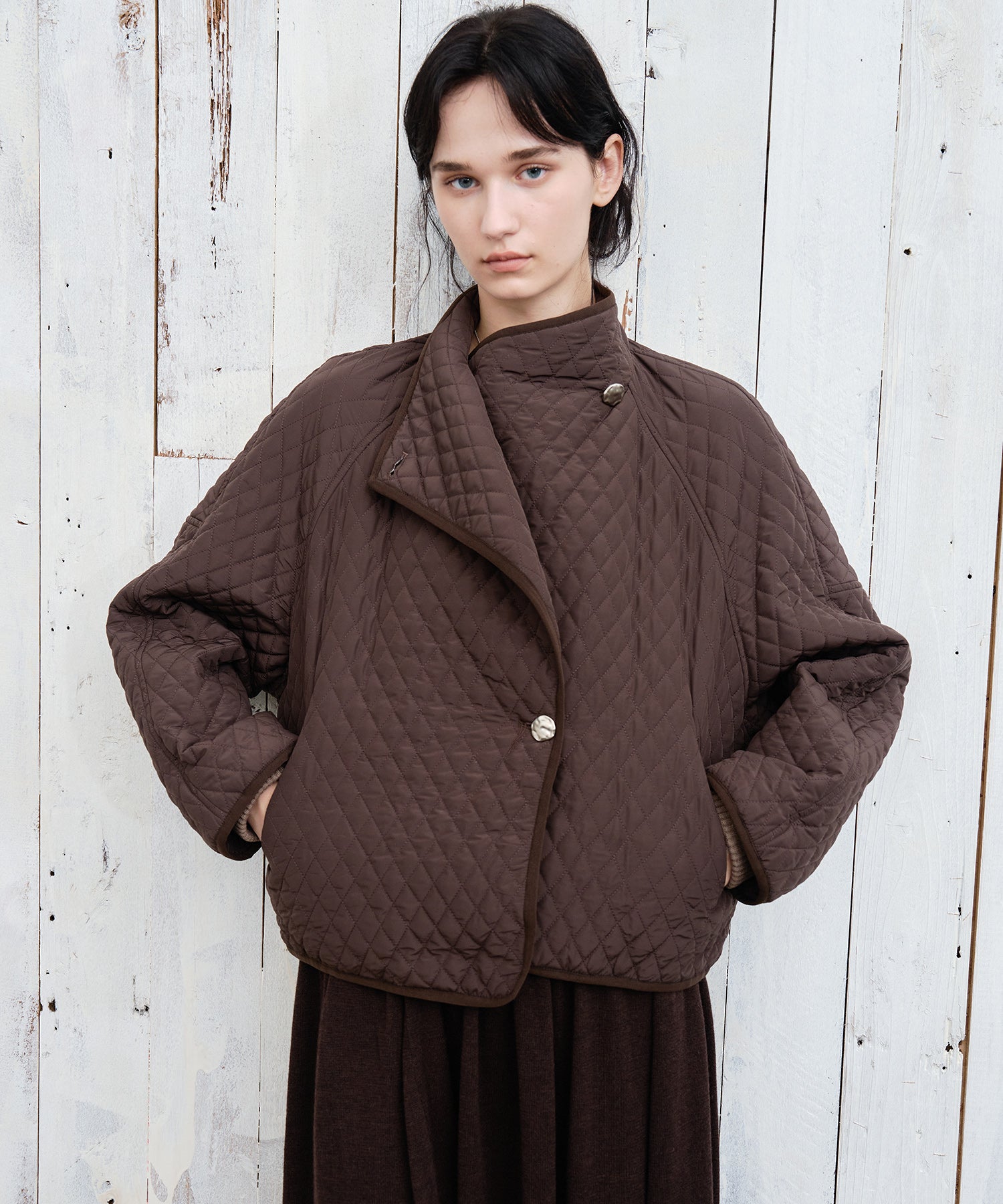 Asym Collar Quilted Padded Jacket