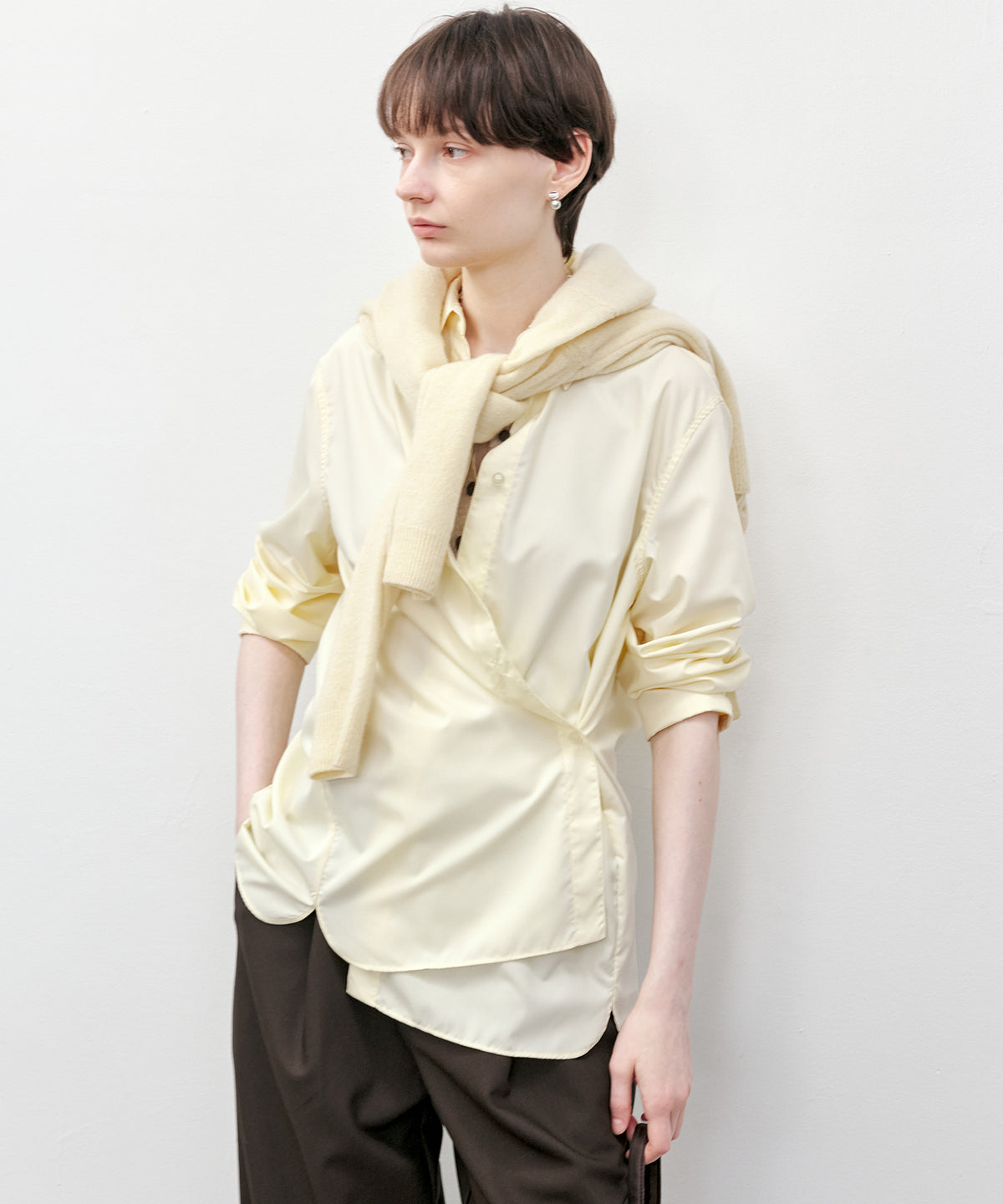 Multi-Way Oversized Collar Shirt