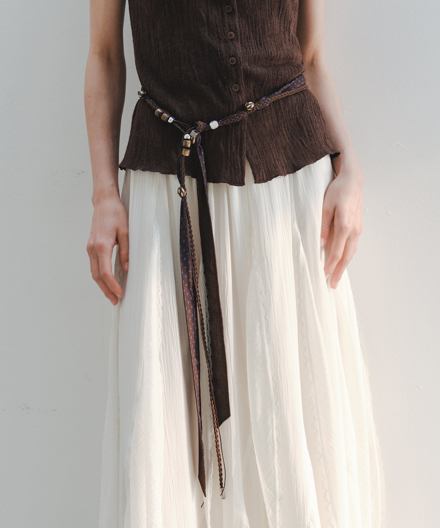 「6月上旬~中旬出荷」Handcrafted Beaded Cord Belt