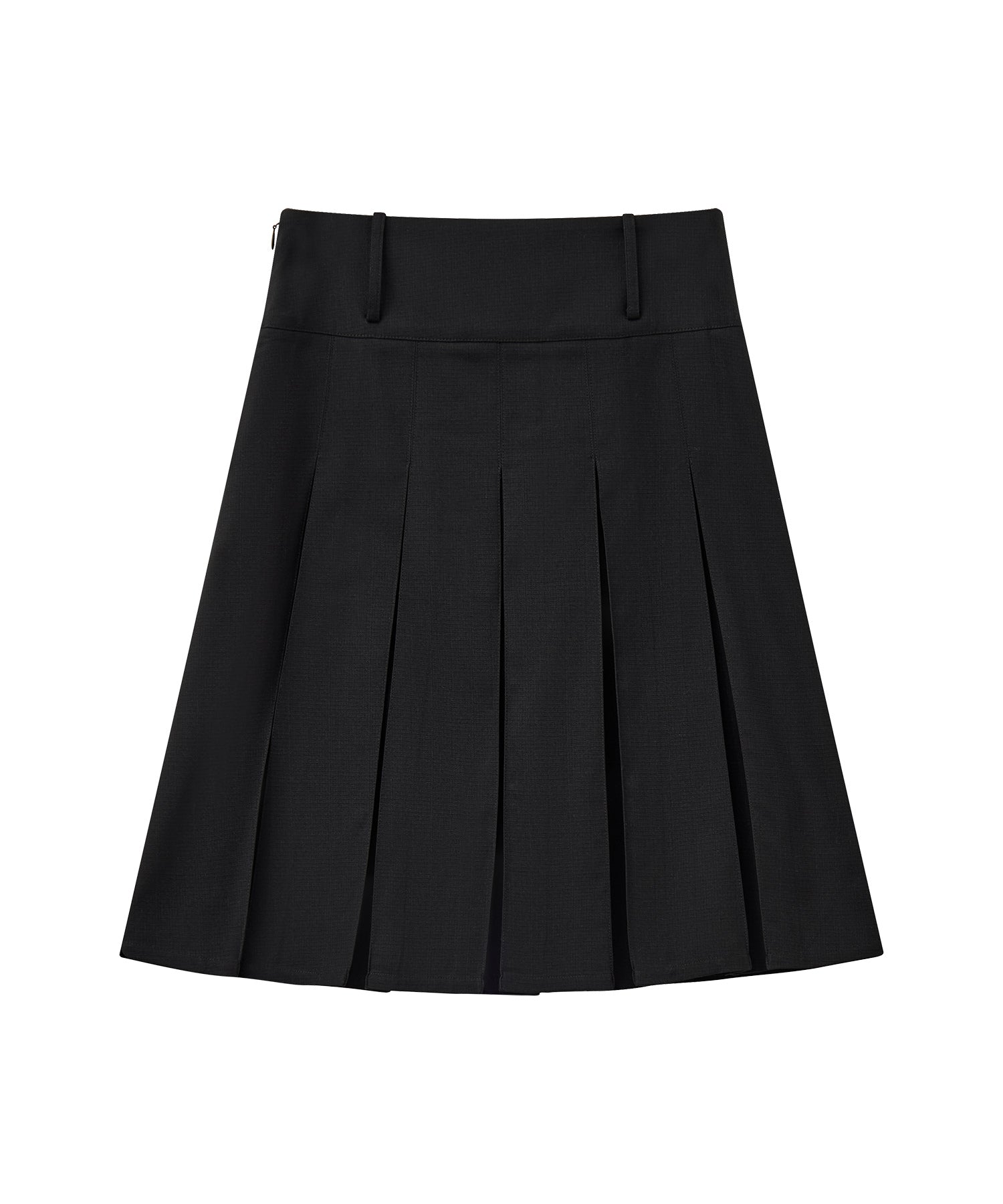 2-Way Pleated Suit Midi Skirt – High Waist A-Line Fit