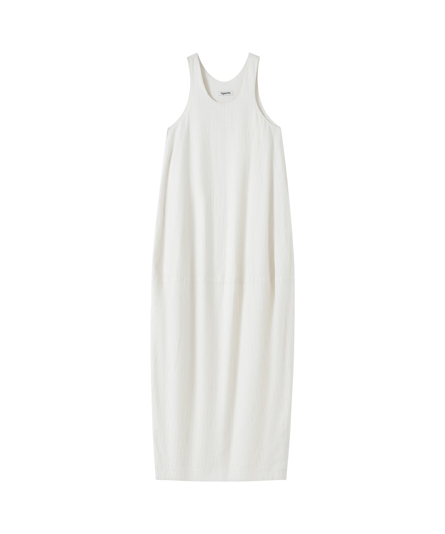 Jacquard Stripe Cocoon Sleeveless Dress