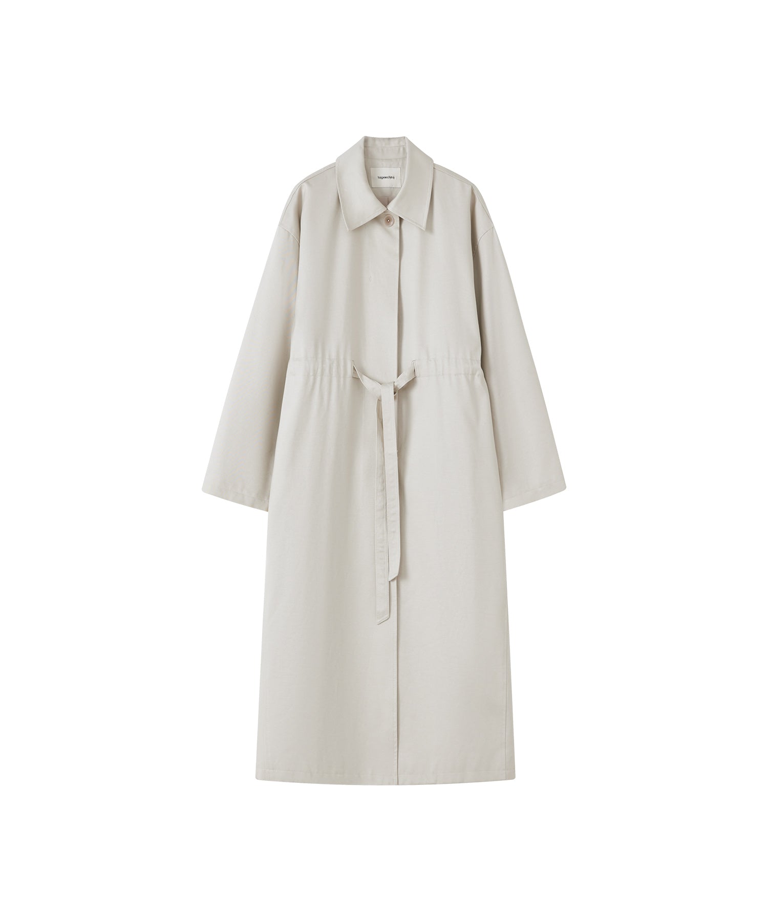 Notched Collar Oversized Belted Trench Coat