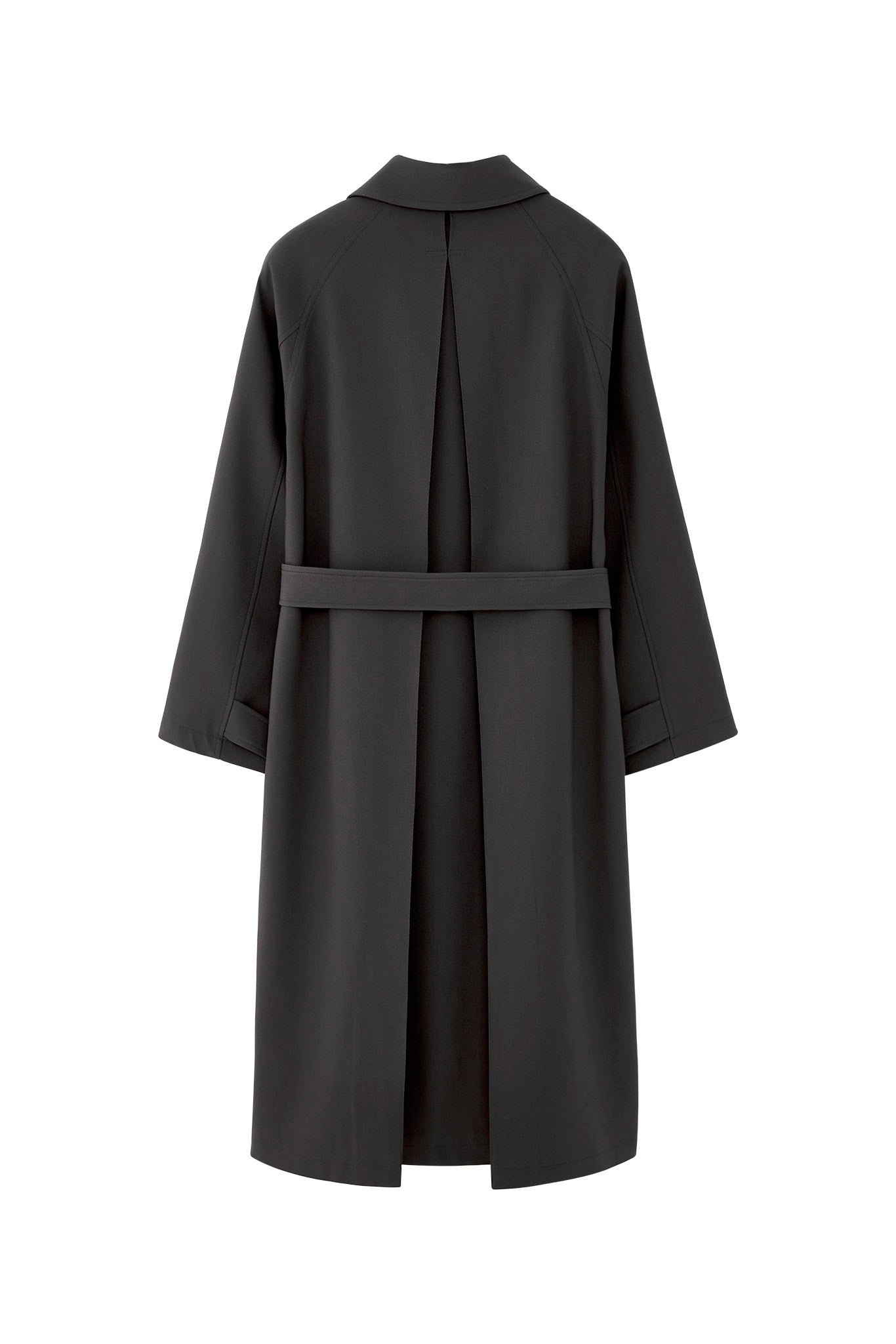 Clean-Cut Longline Coat with Belt – Easy Care Design