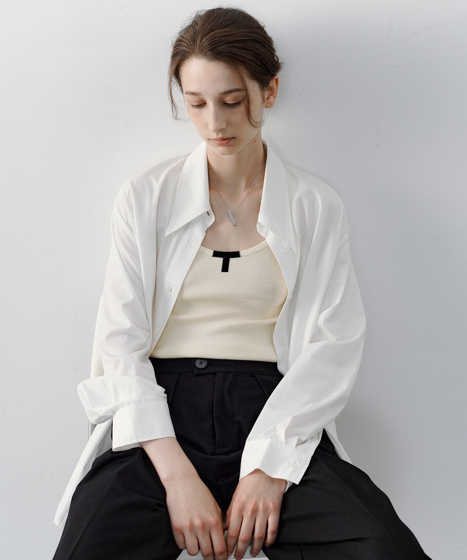 Minimalist “T” Logo Knit Cami Top