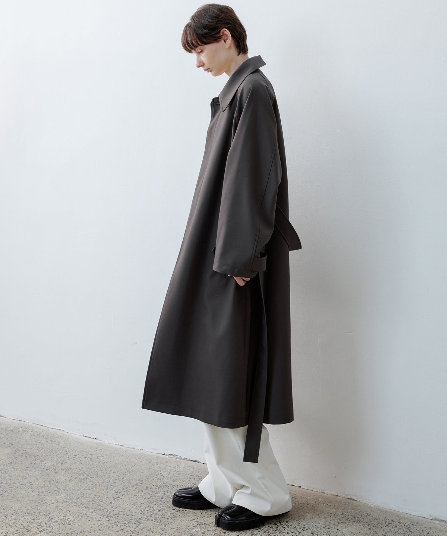 Clean-Cut Longline Coat with Belt – Easy Care Design