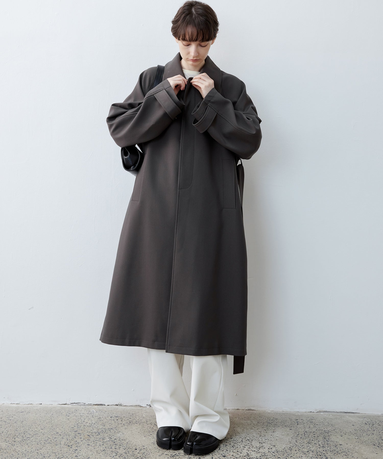 Clean-Cut Longline Coat with Belt – Easy Care Design