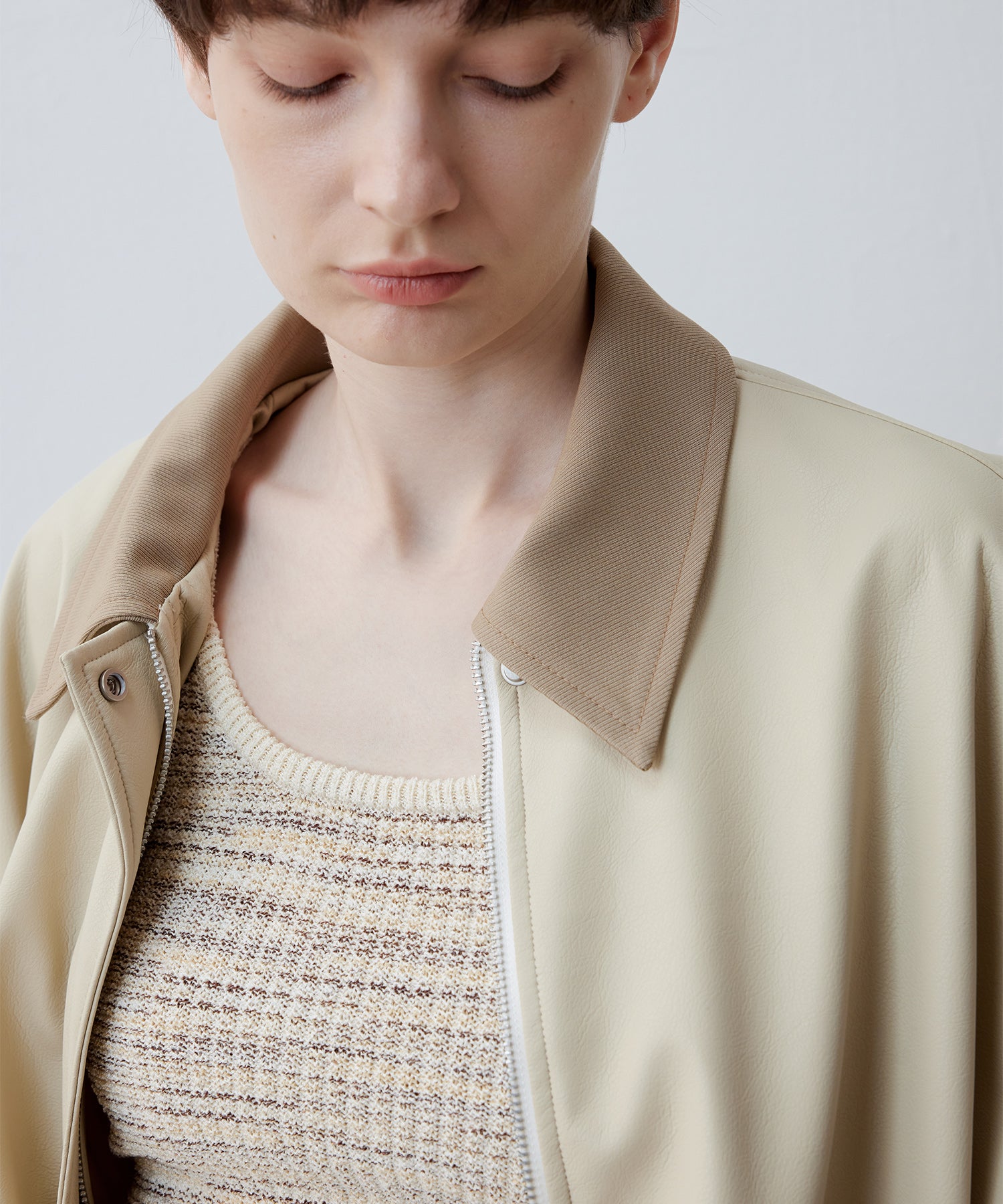 Vegan Leather Balloon Sleeve Blouson