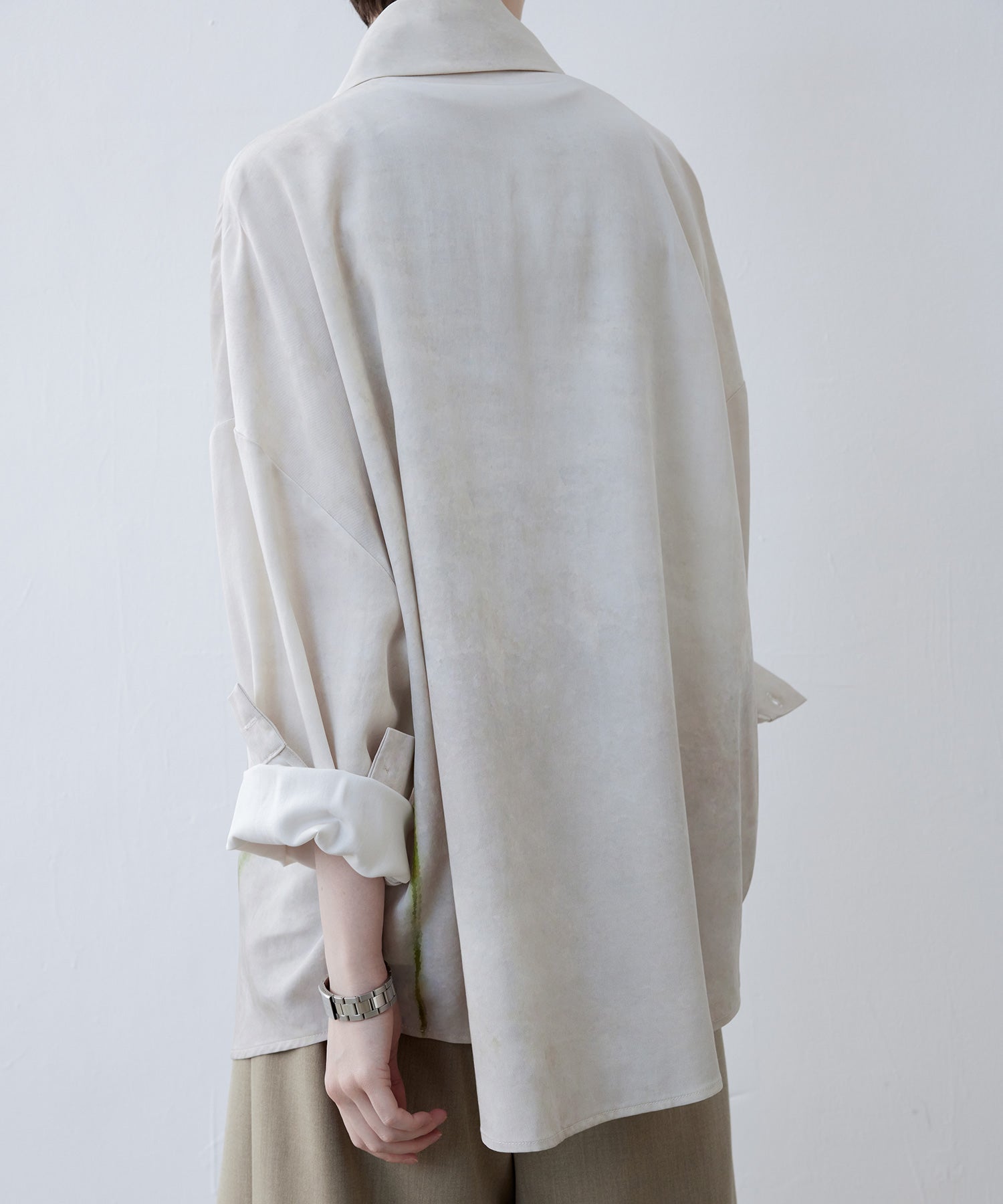 Art Print Oversized Shirt with Dropped Shoulders