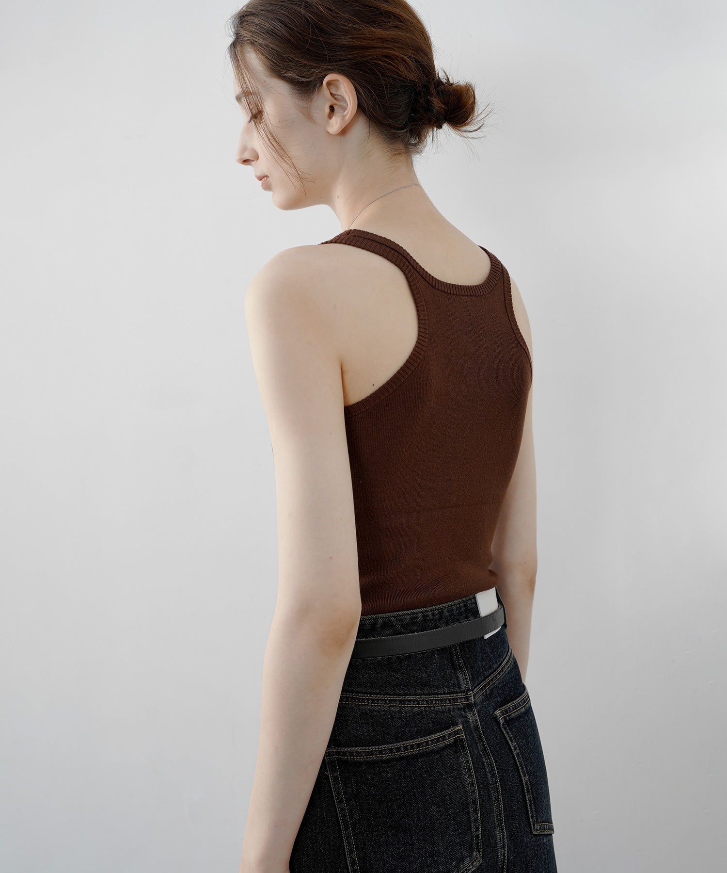 Minimalist “T” Logo Knit Cami Top