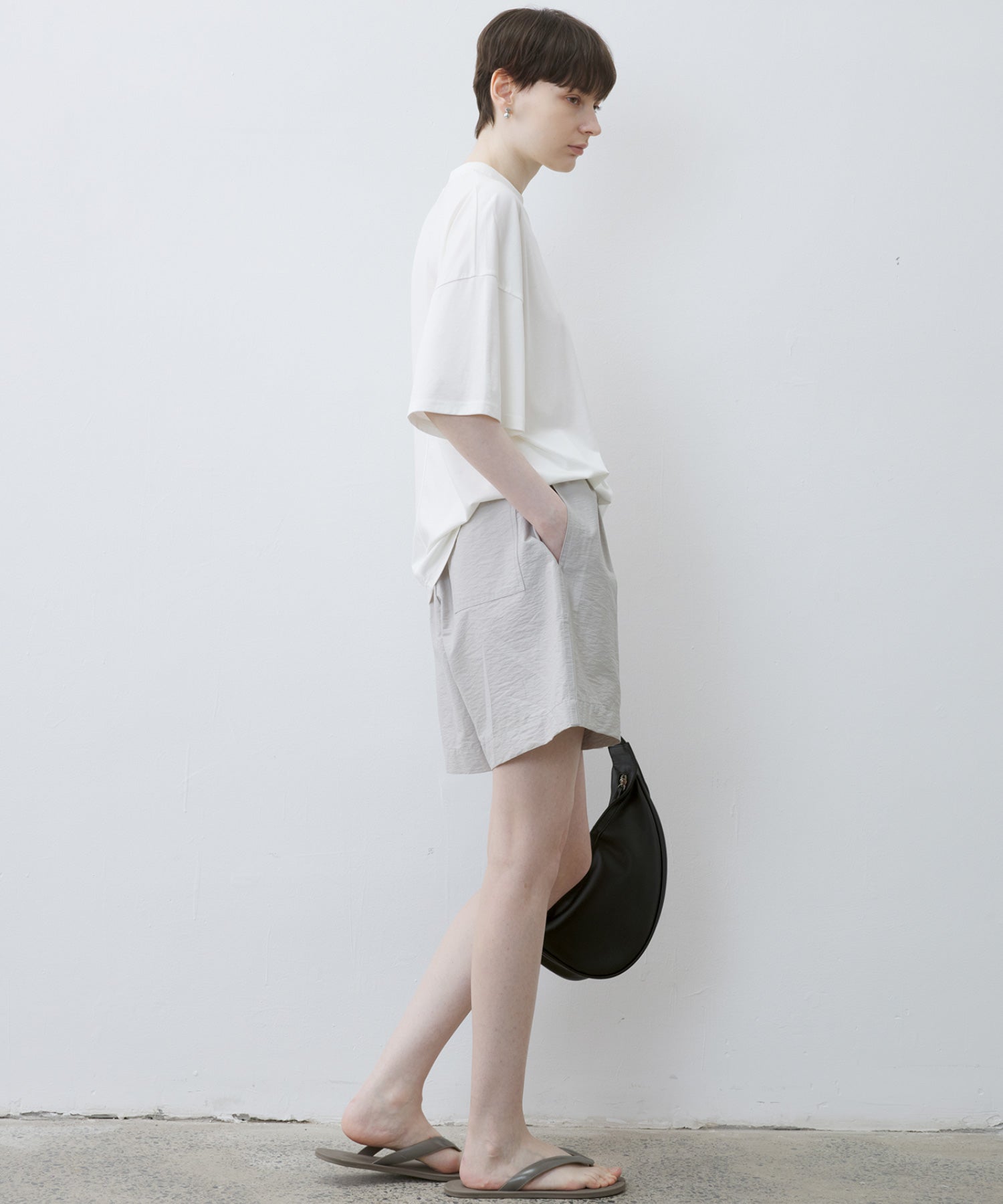 Oversize Contrast Sheer Docking T-Shirt/Tops