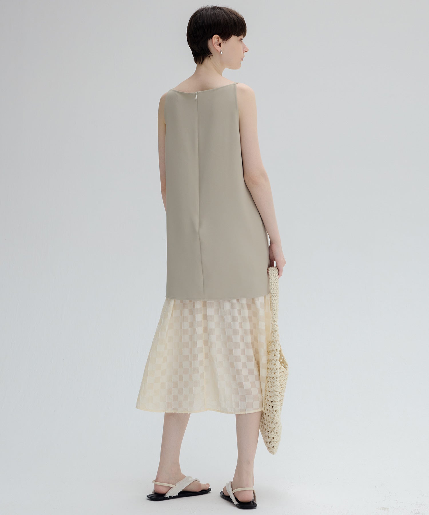 Layered Check & Stripe Dress