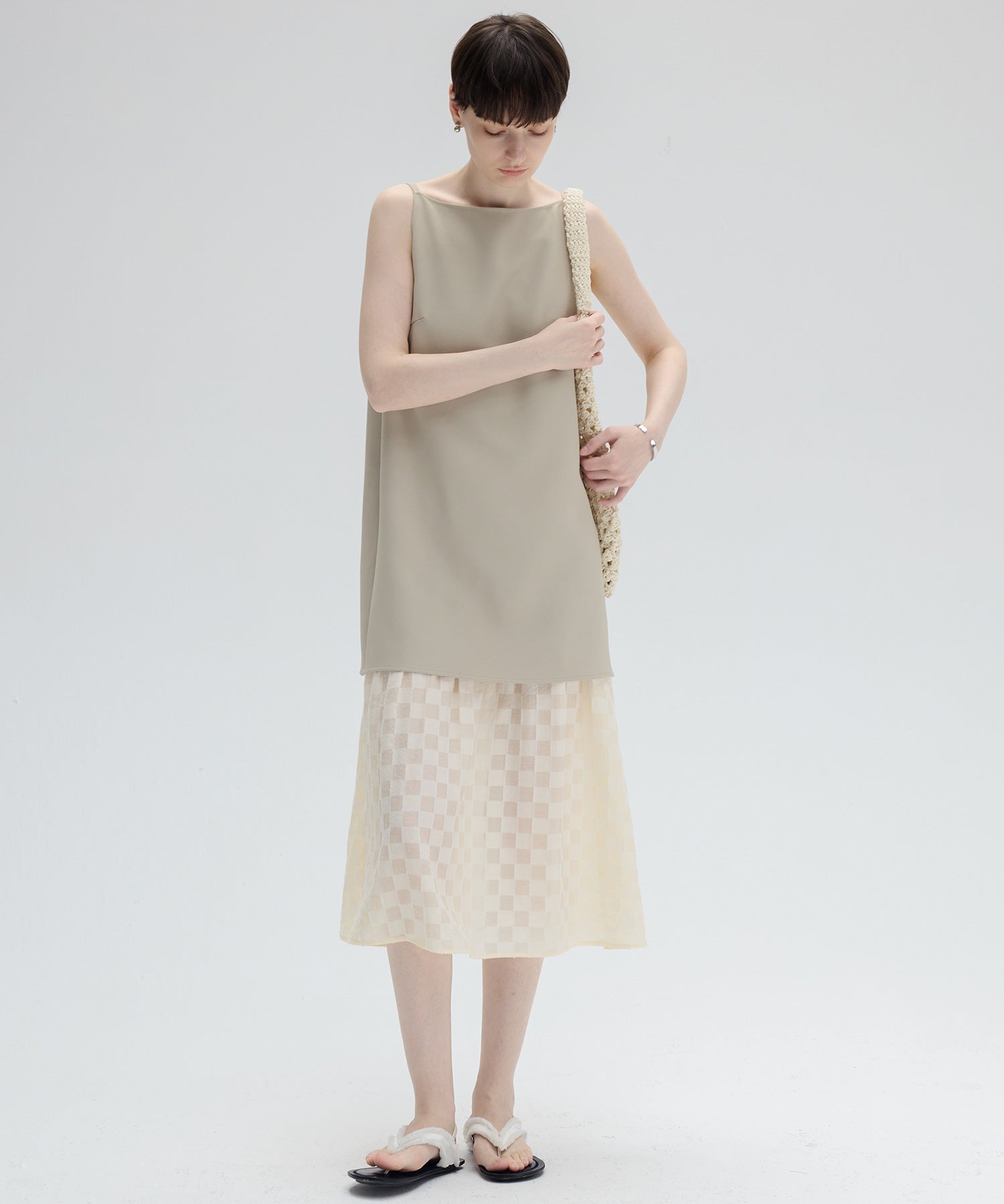 Layered Check & Stripe Dress