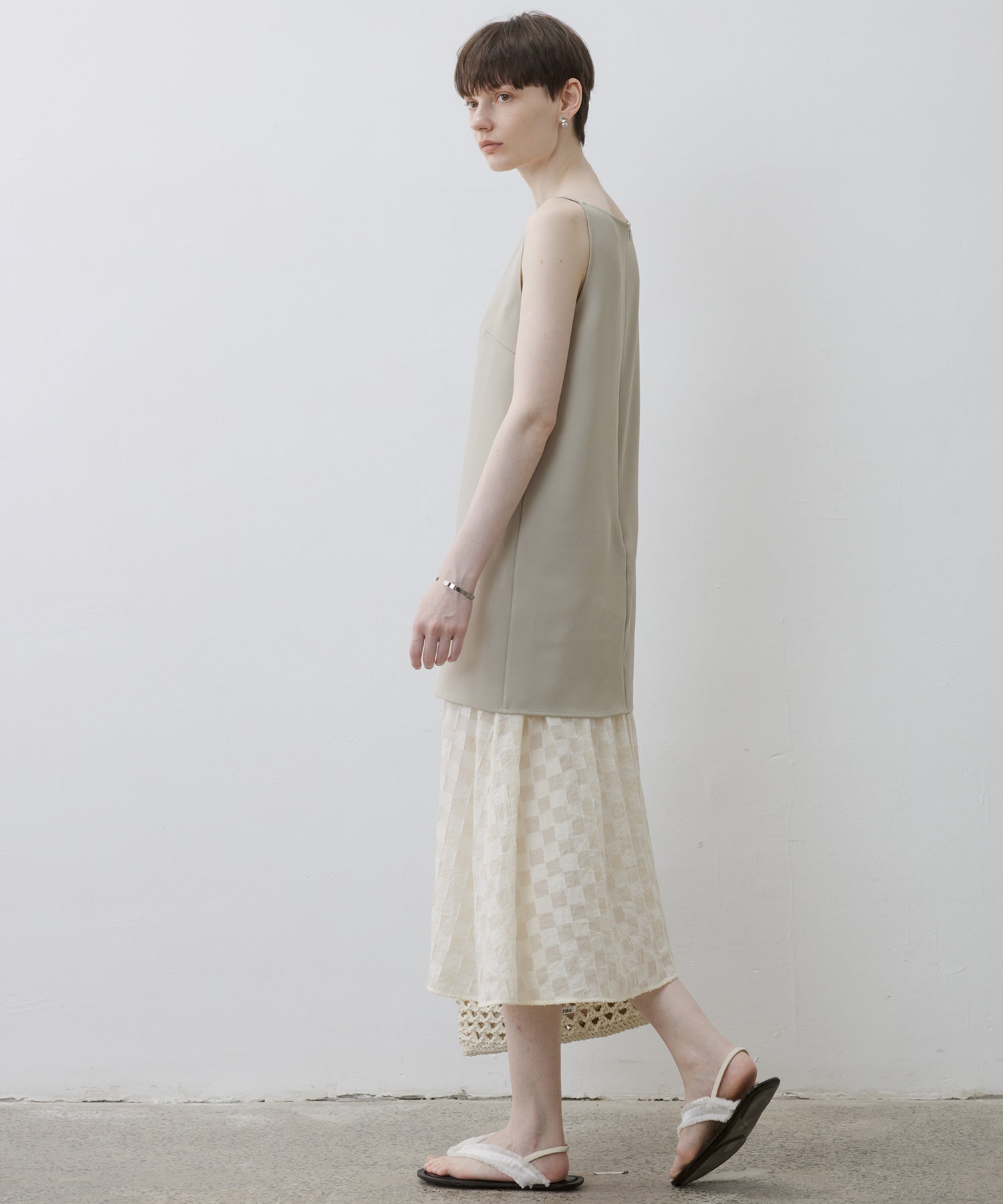 Layered Check & Stripe Dress