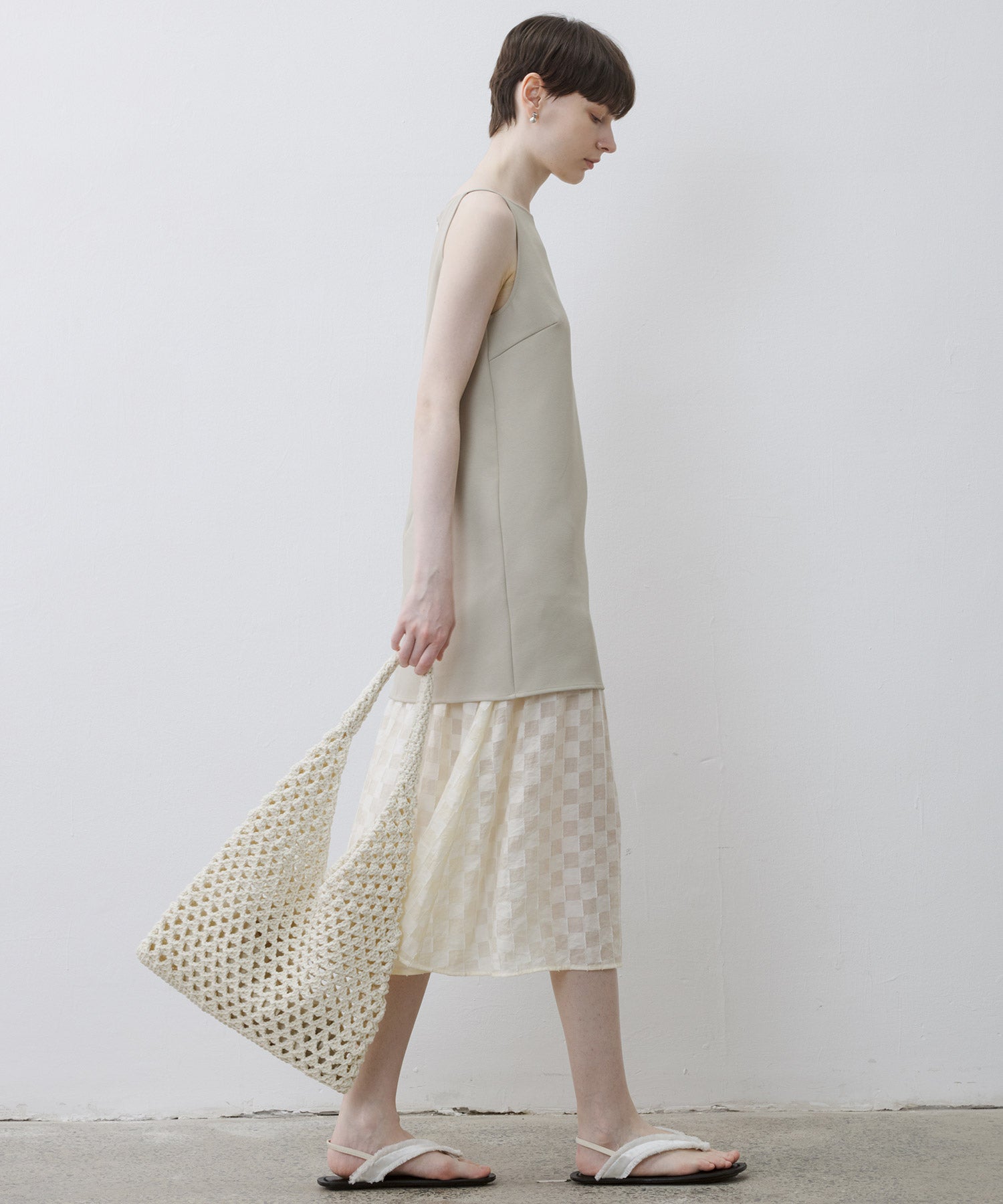 Layered Check & Stripe Dress