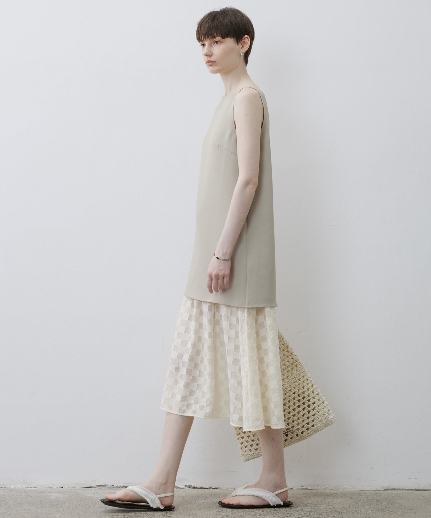 Layered Check & Stripe Dress