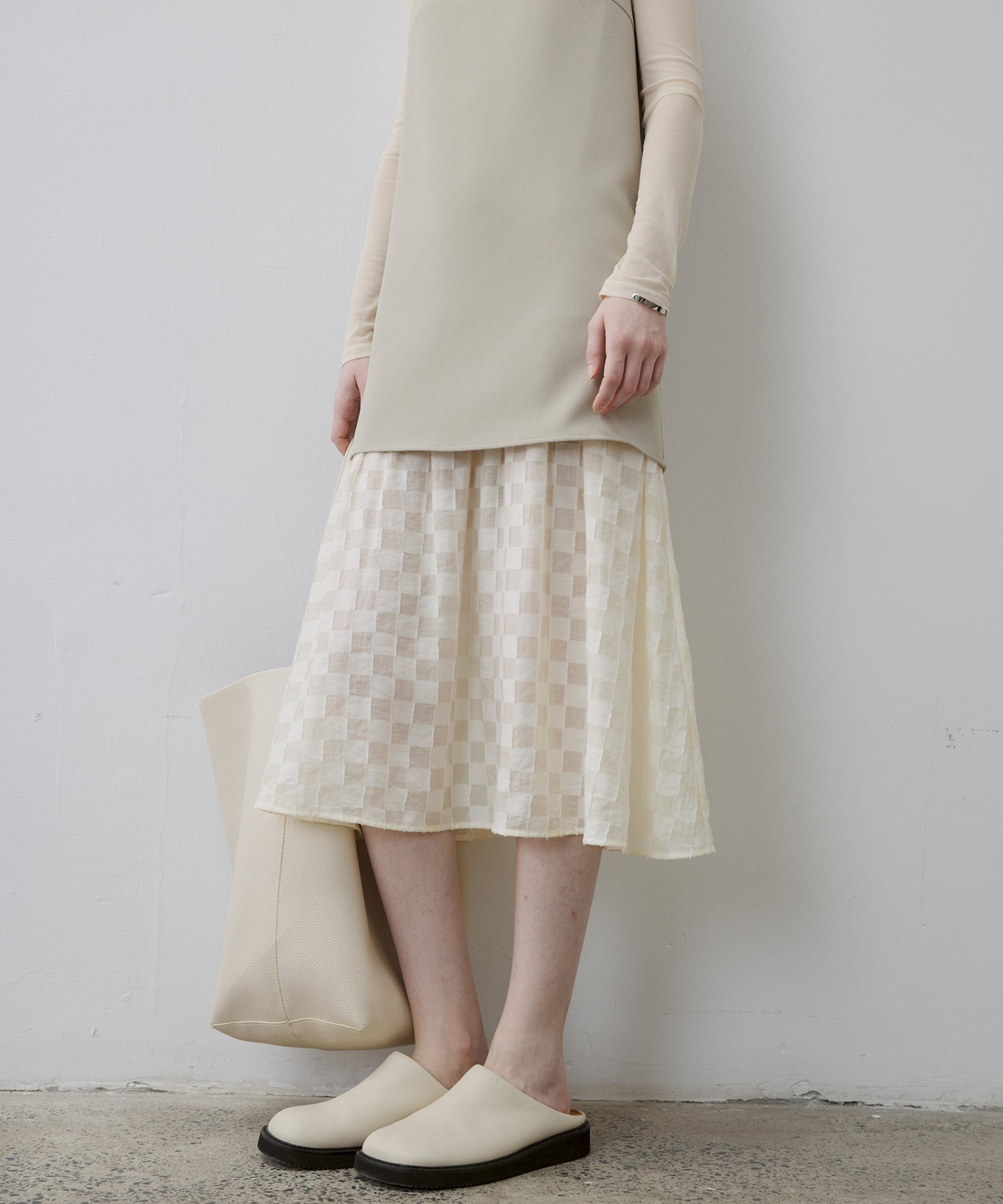 Layered Check & Stripe Dress