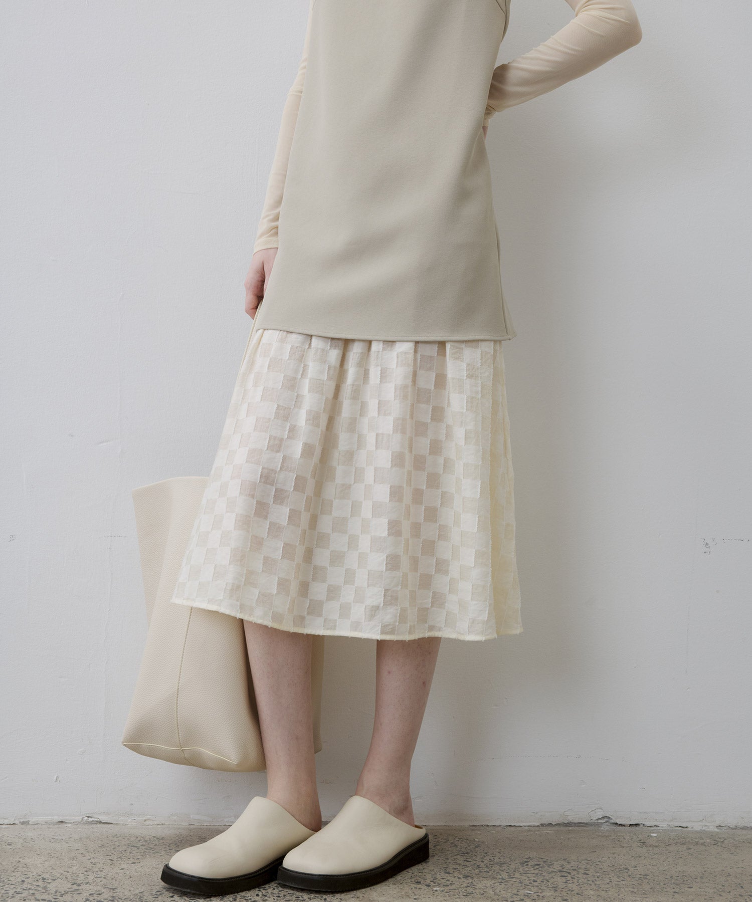 Layered Check & Stripe Dress