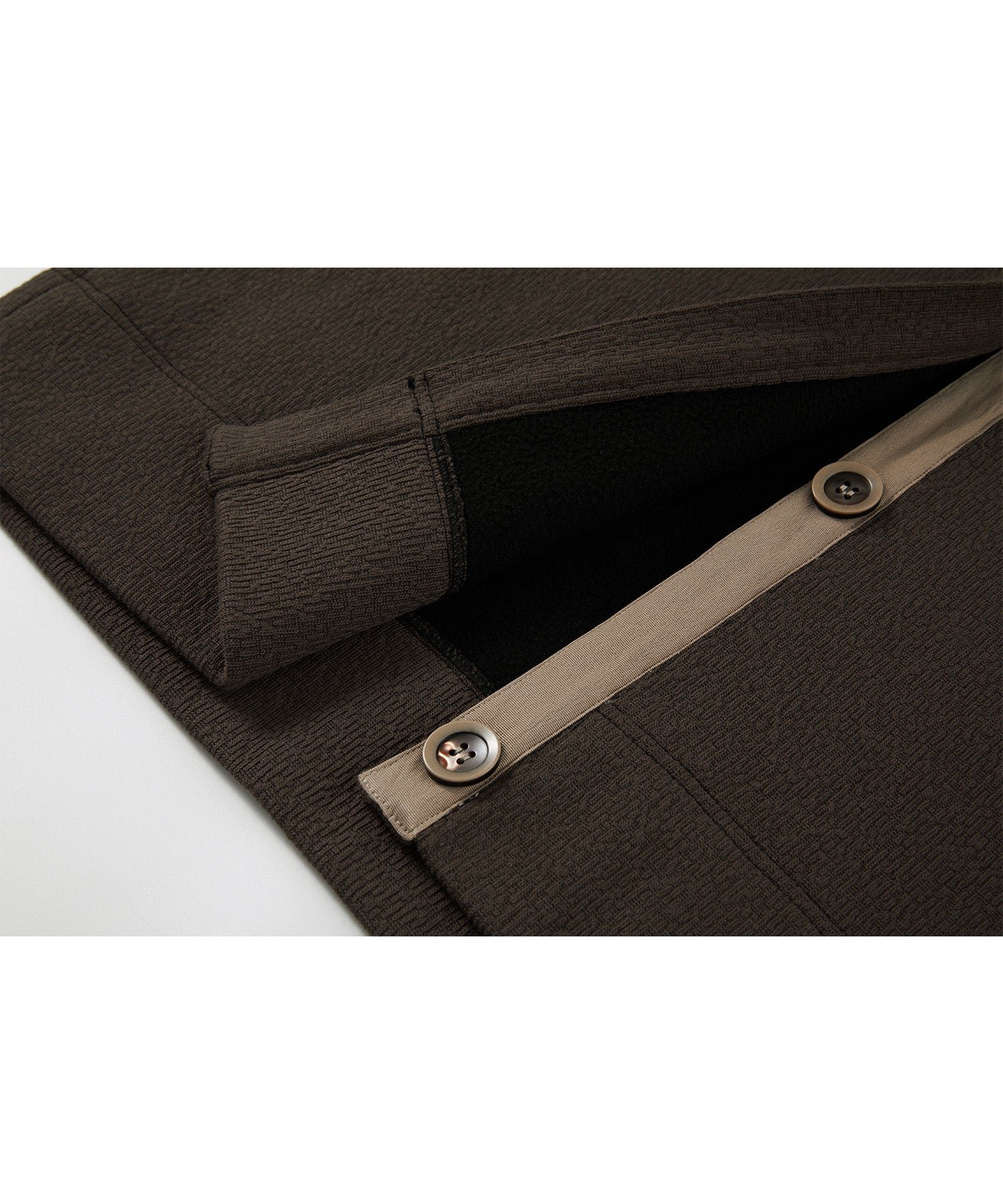 Front Slit High-Neck Jacquard Cut Top