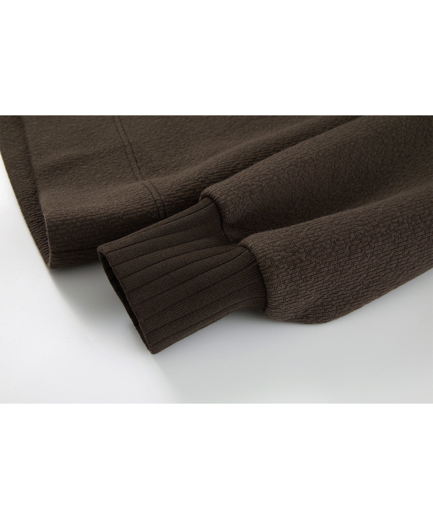 Front Slit High-Neck Jacquard Cut Top