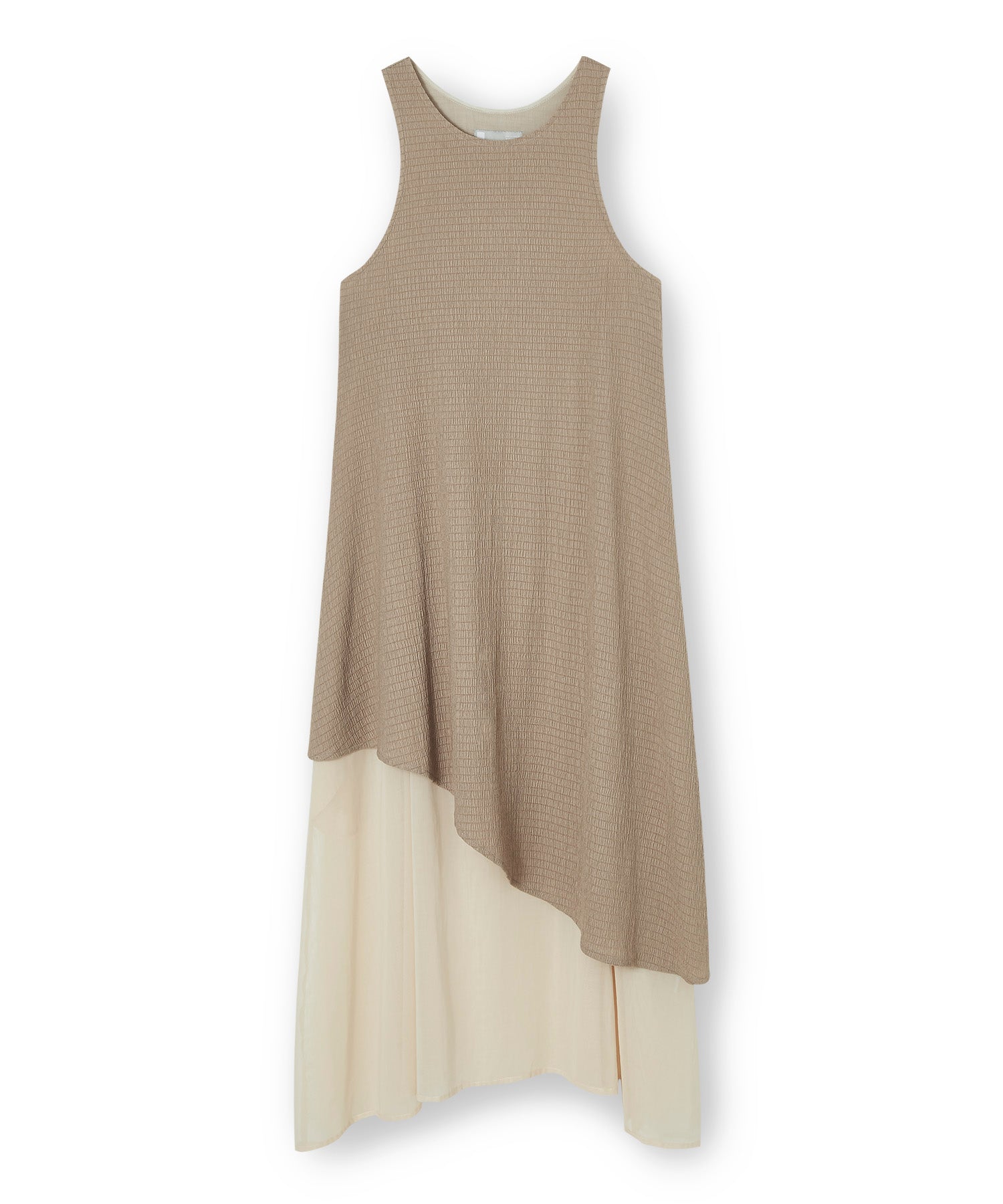 Shirred Layered Flare One-Piece Dress