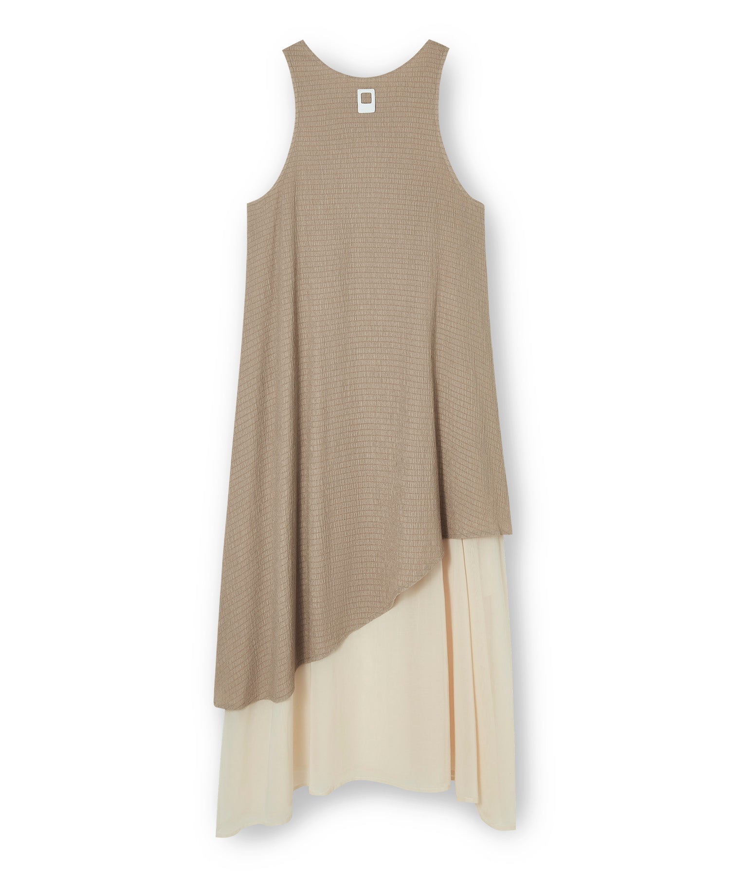 Shirred Layered Flare One-Piece Dress