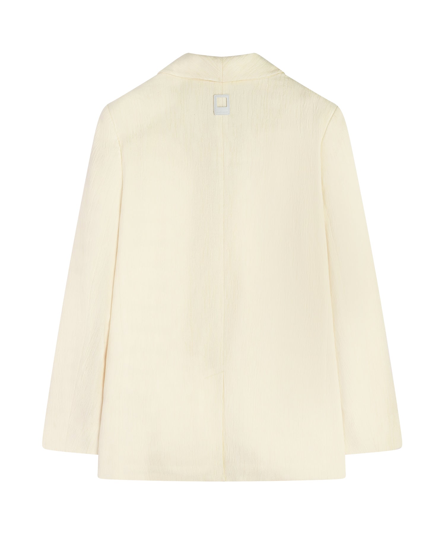 Crinkled-Texture Single-Breasted Jacket