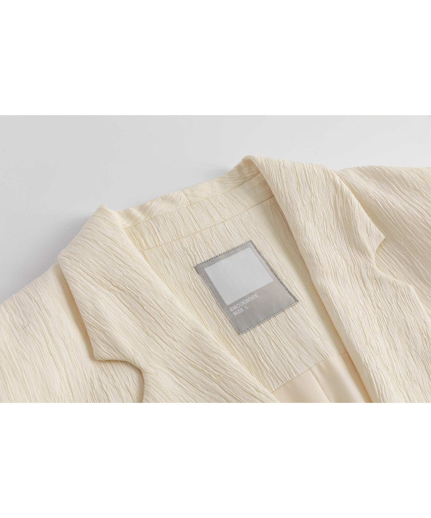 Crinkled-Texture Single-Breasted Jacket