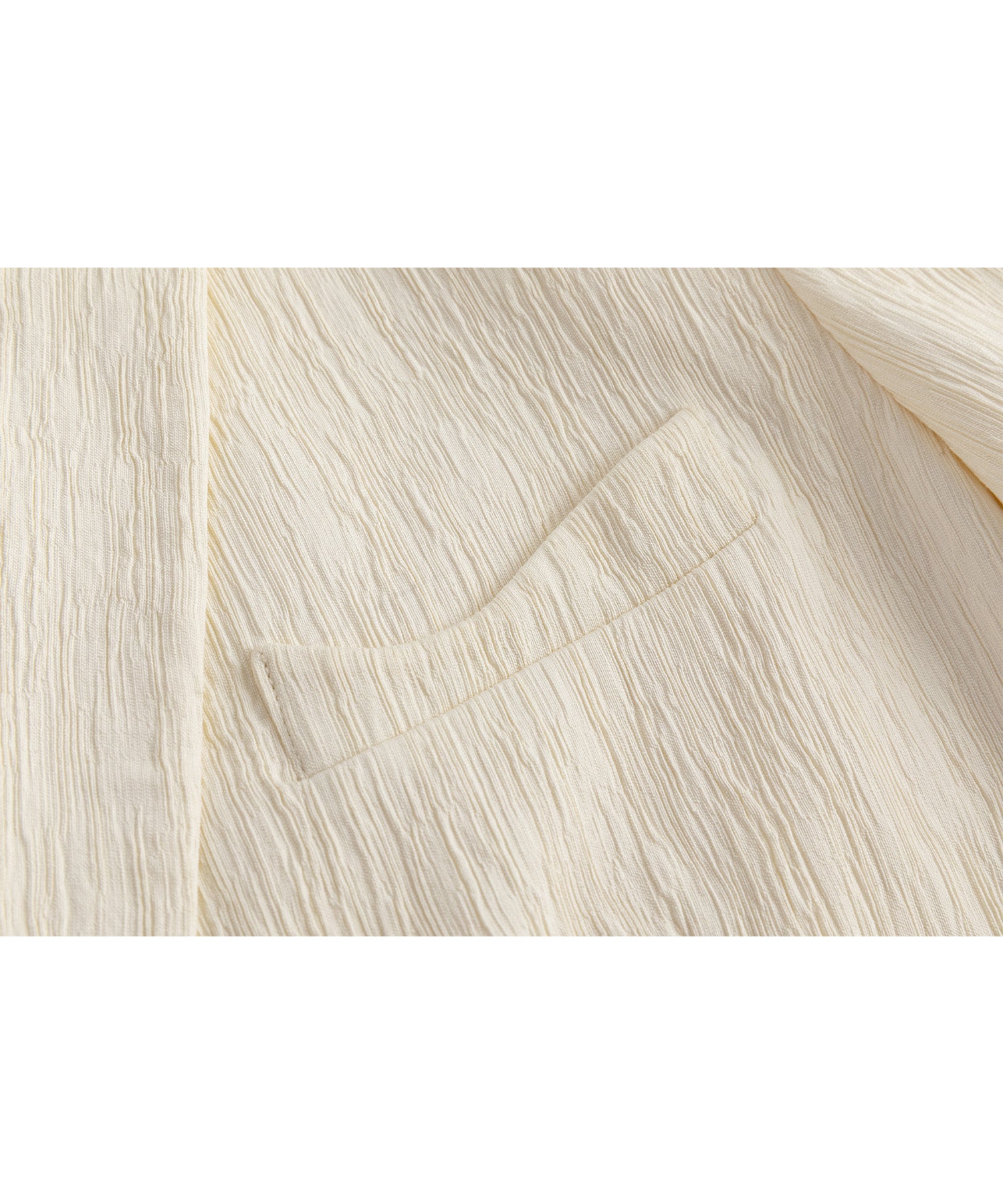 Crinkled-Texture Single-Breasted Jacket
