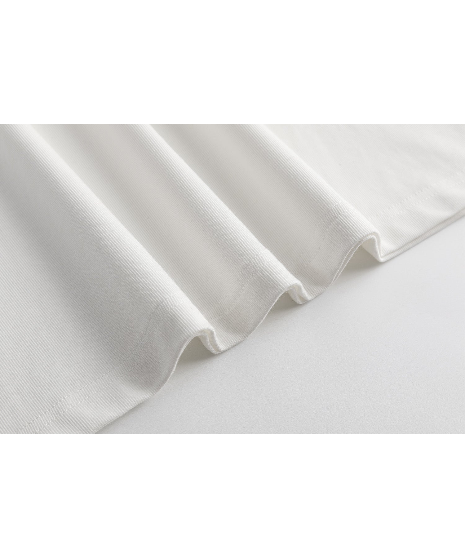 High neck long T-shirt cut-and-sew tops with logo