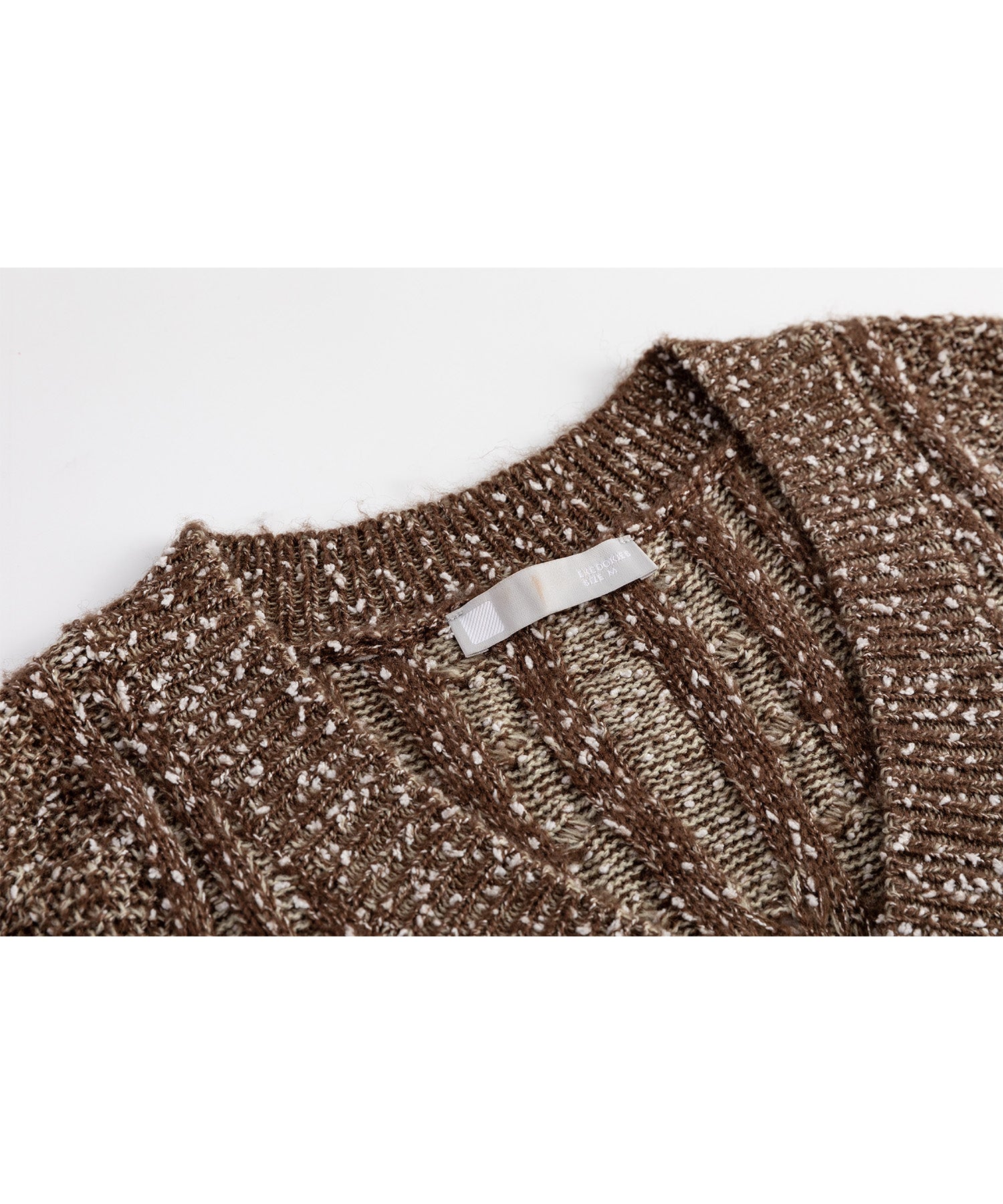 Cable-knit jacquard oversized V-neck knit top