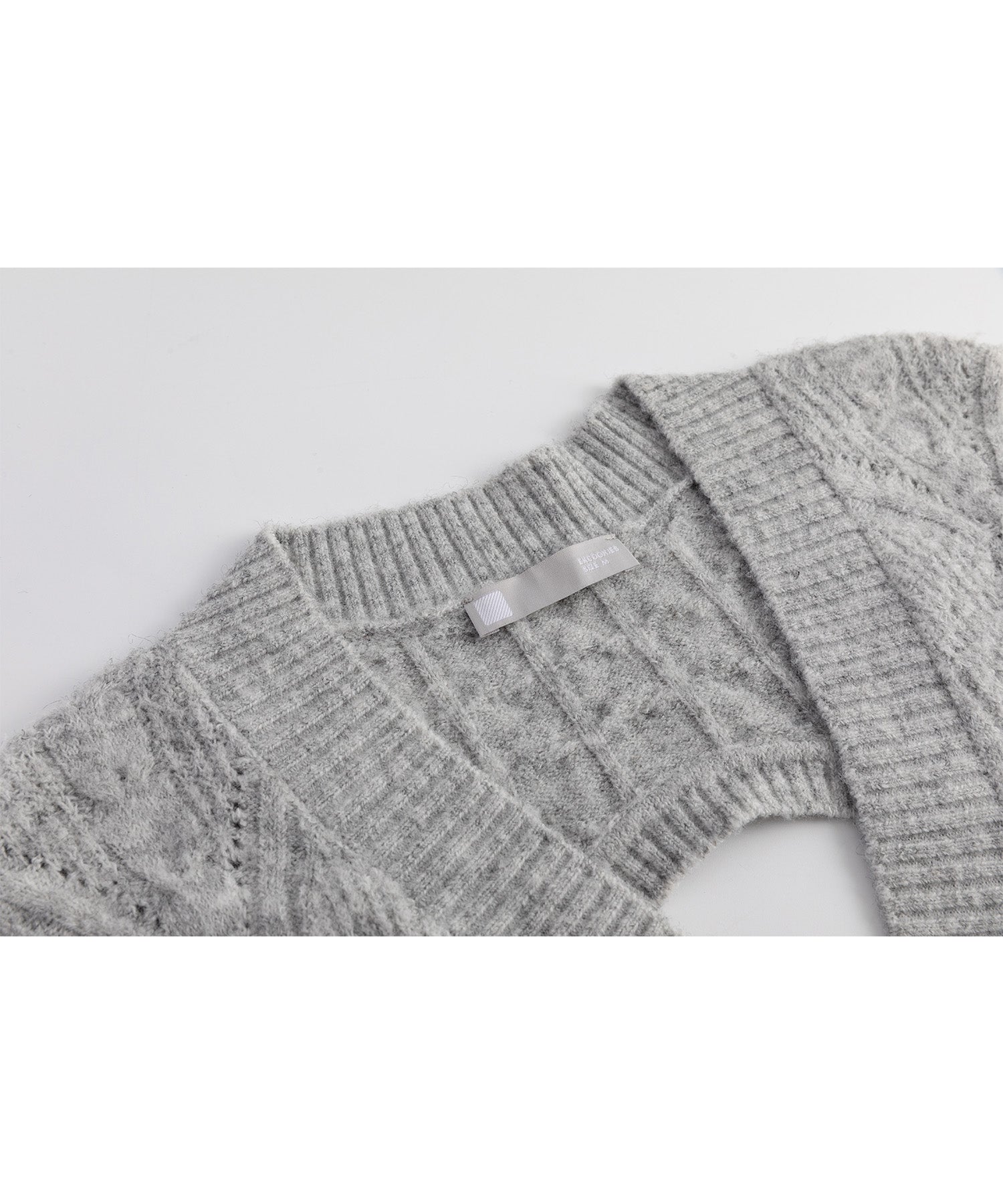 Back open cable knit long knit vest dress