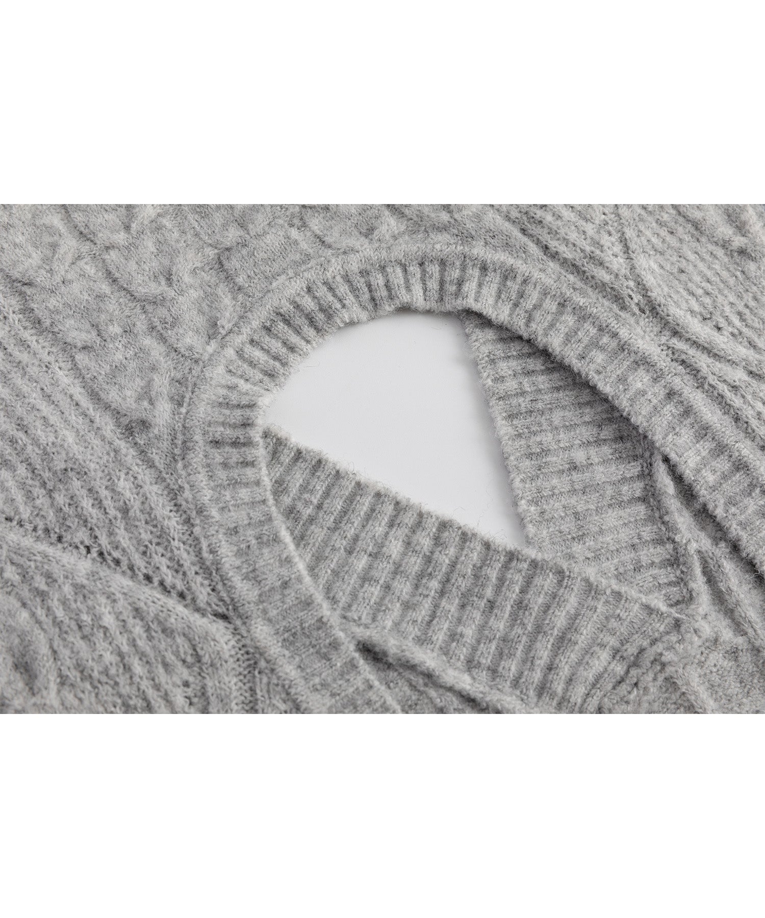 Back open cable knit long knit vest dress