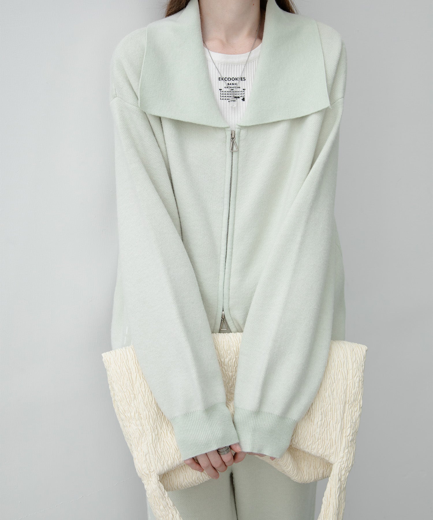 【 UNISEX 】 밀라노 리브 니트 블루존