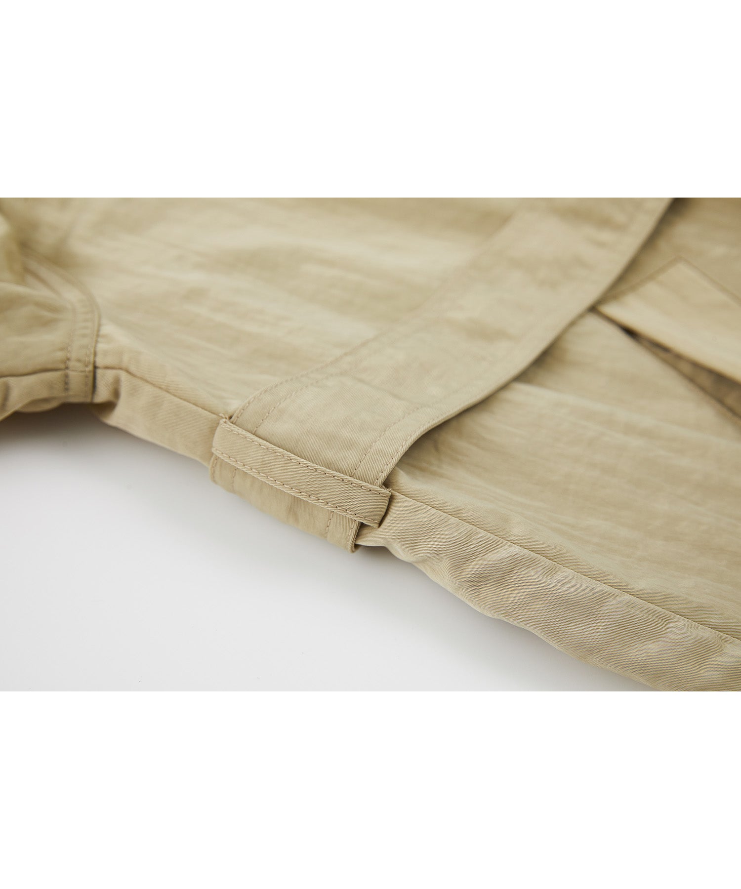 Lightweight Crinkled Fabric Longline Coat with Detachable Belt