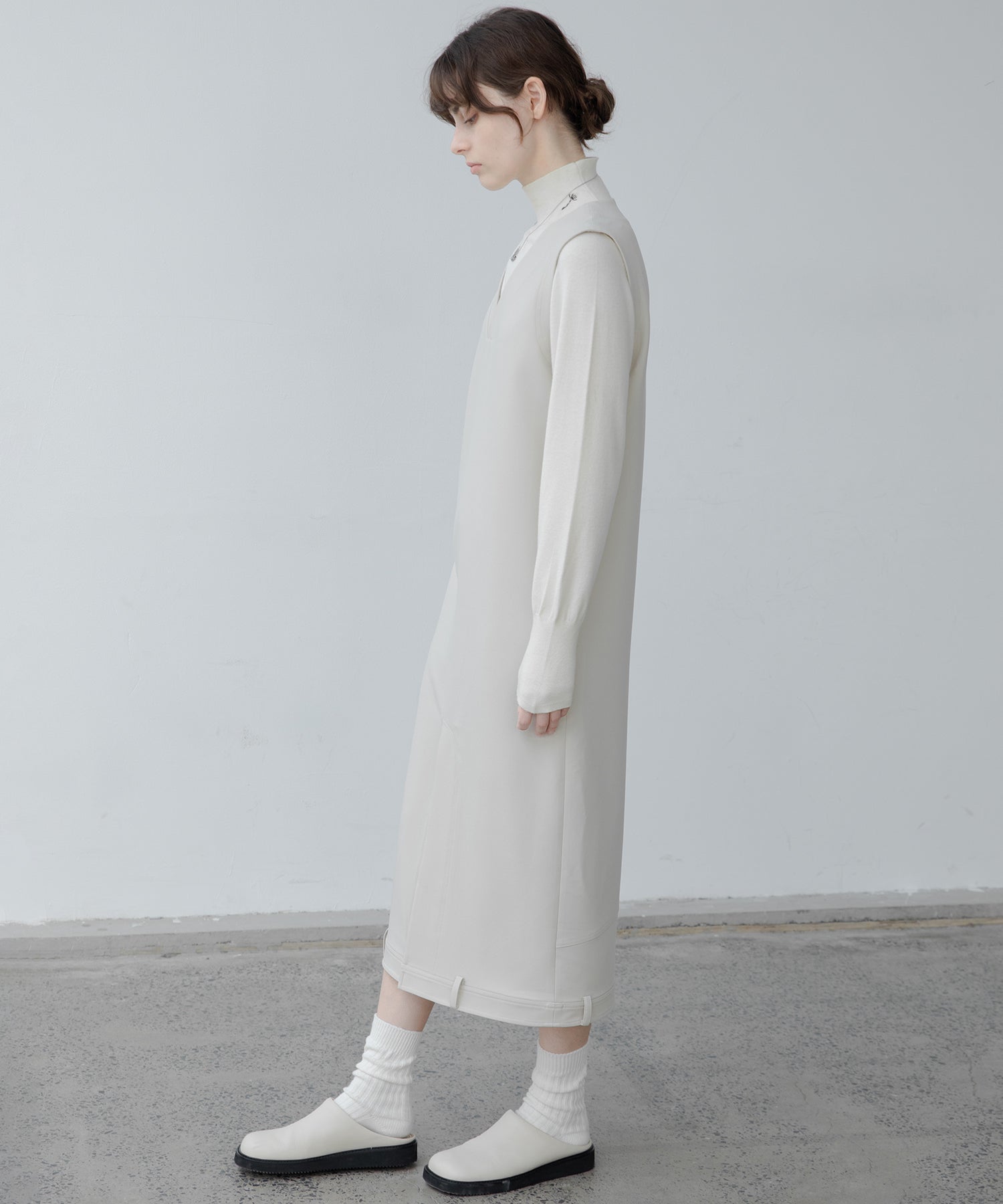 V neck vest long tight dress 