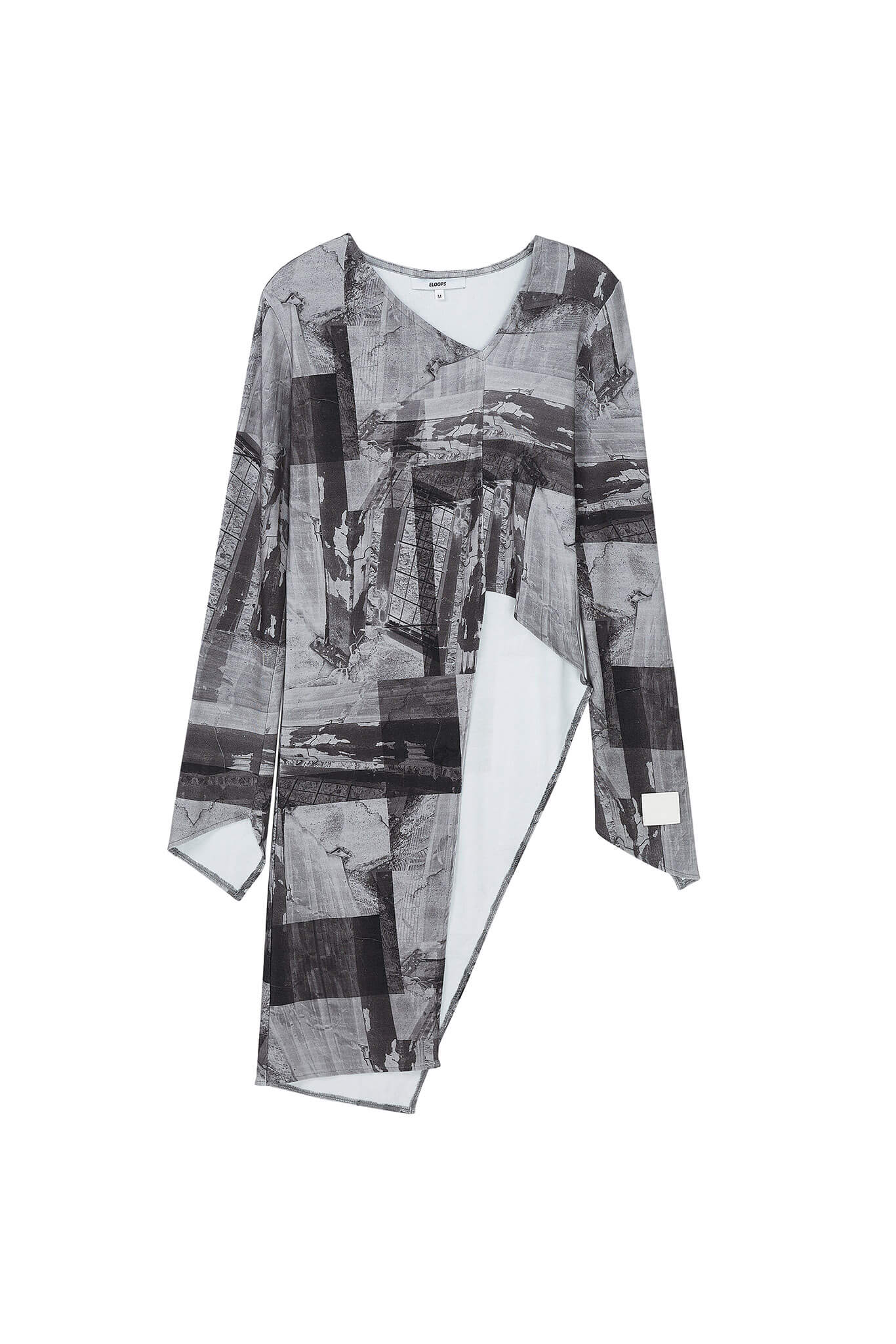 Asymmetry Print Cropped Tops