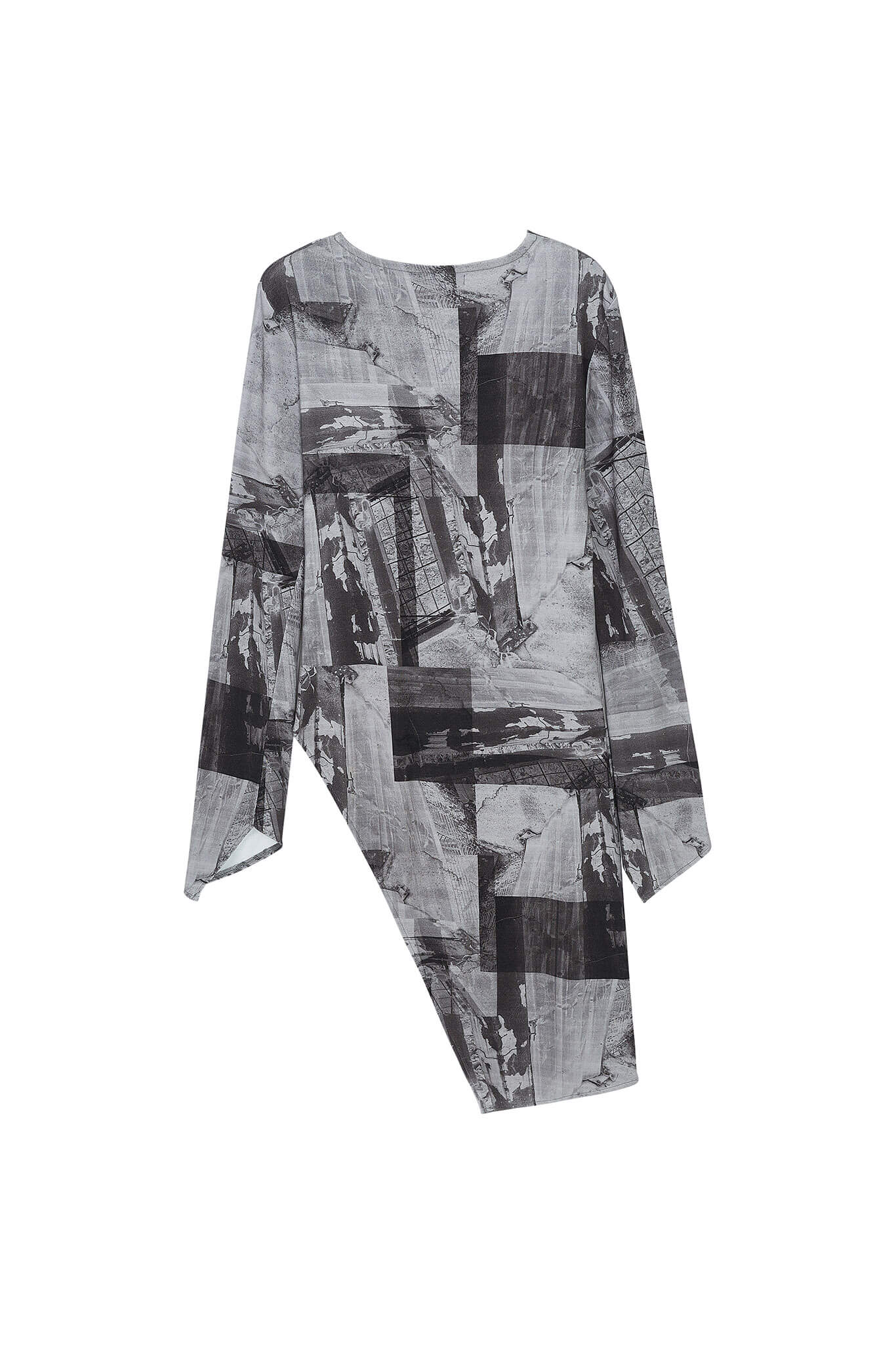 Asymmetry Print Cropped Tops