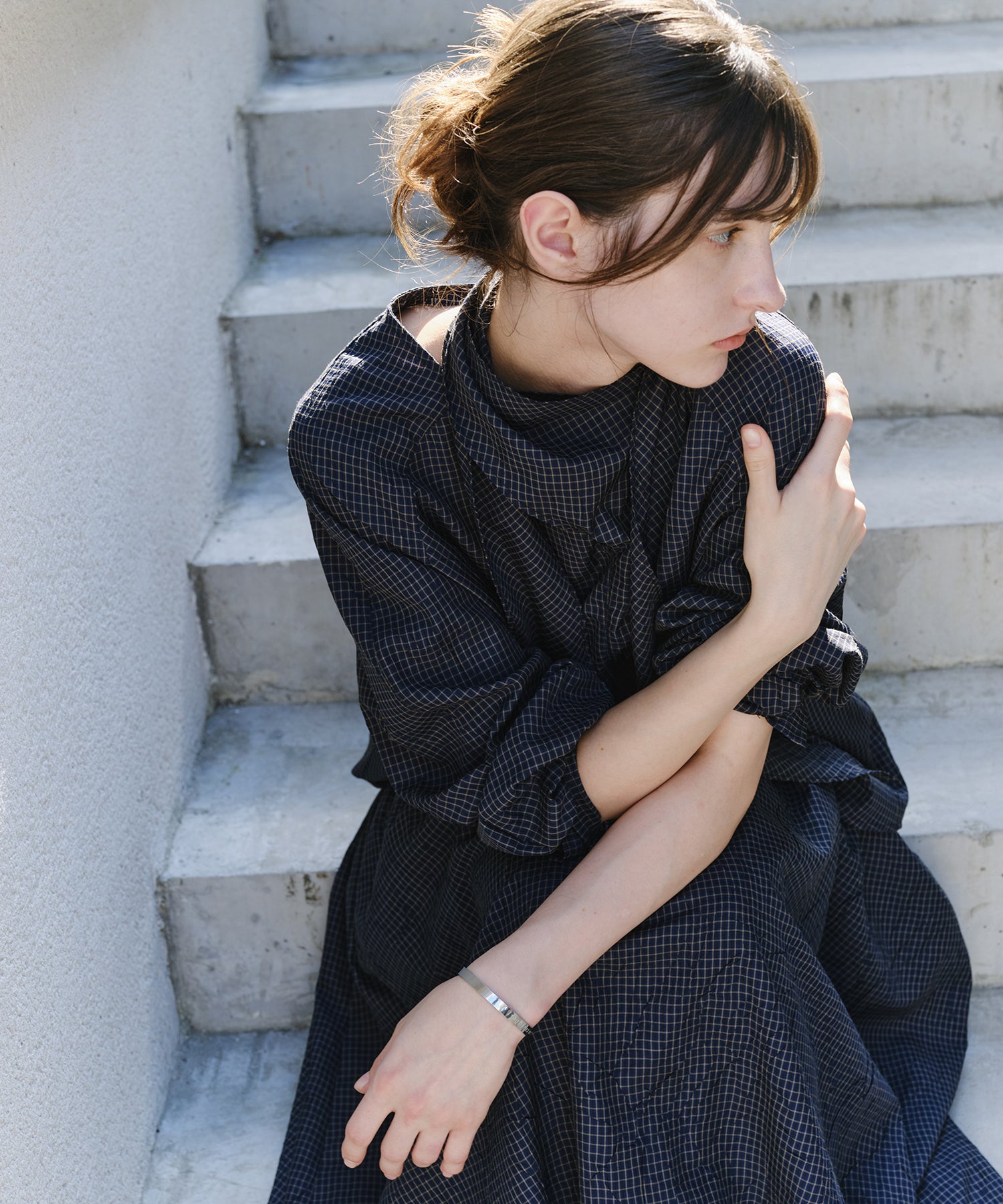 「9月下旬出荷予定」Cross Stole Collar Oversized Shirt