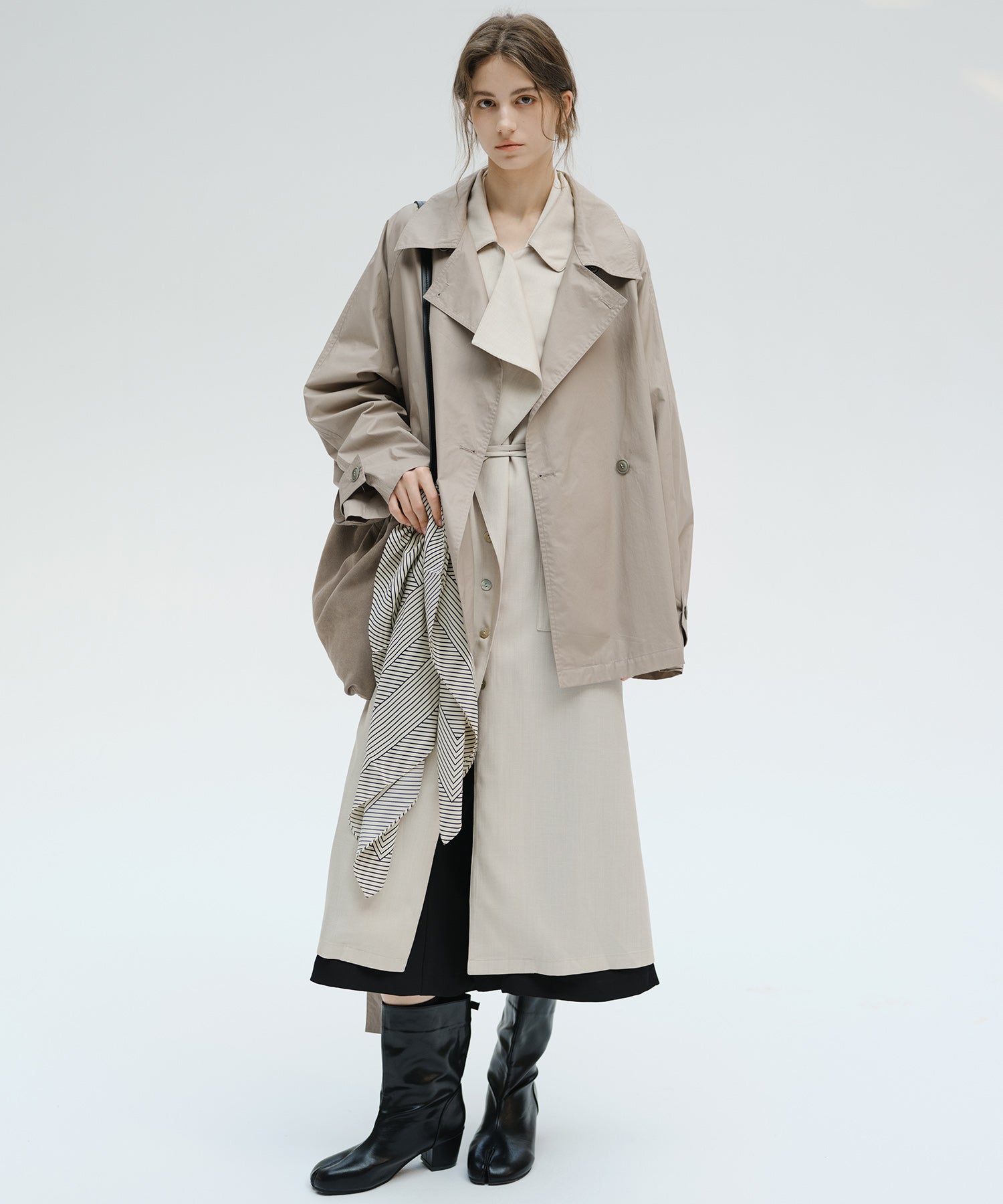 "Shipping from late February to early March" Belted Cropped Trench Jacket