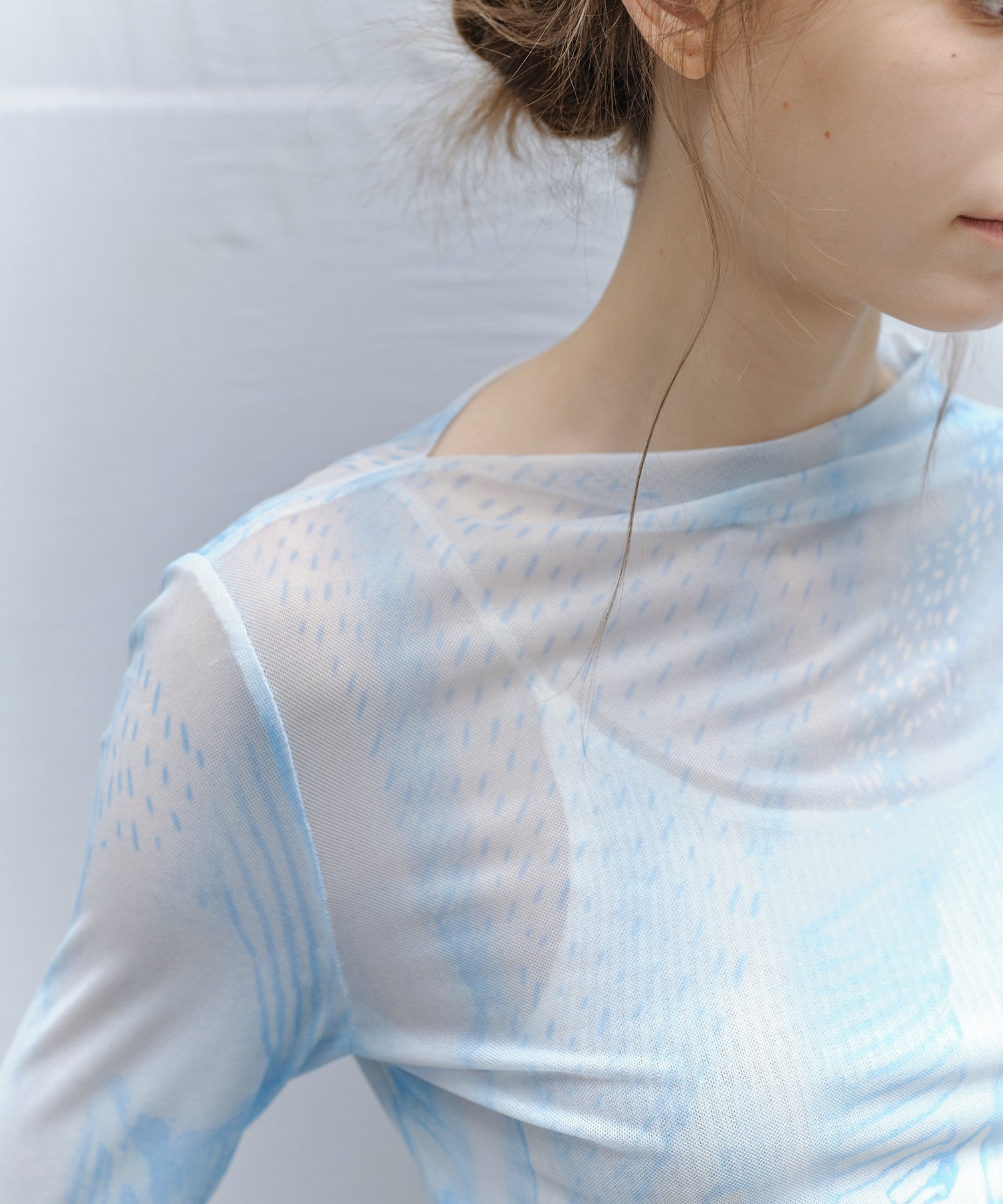 Art Print Sheer Top