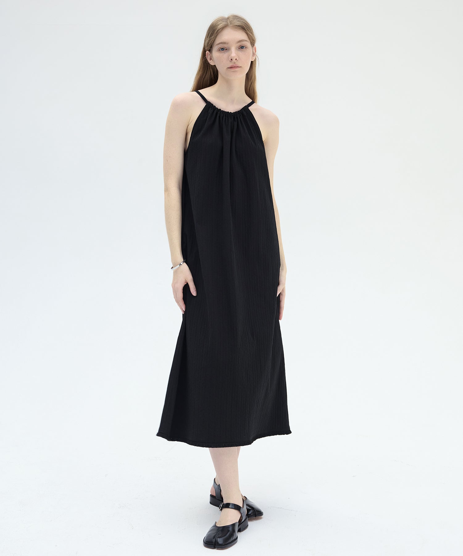 Fringe Hem Halter Neck Camisole Dress