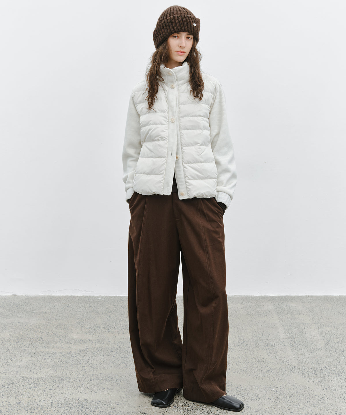 「10月下旬出荷予定」Back Elastic Wide Straight Pants