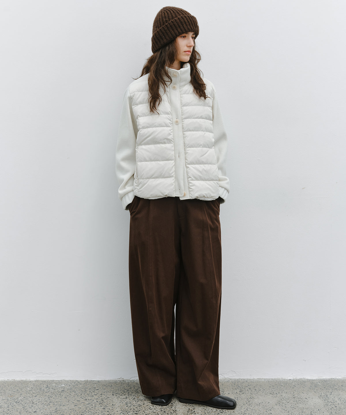 「10月下旬出荷予定」Back Elastic Wide Straight Pants