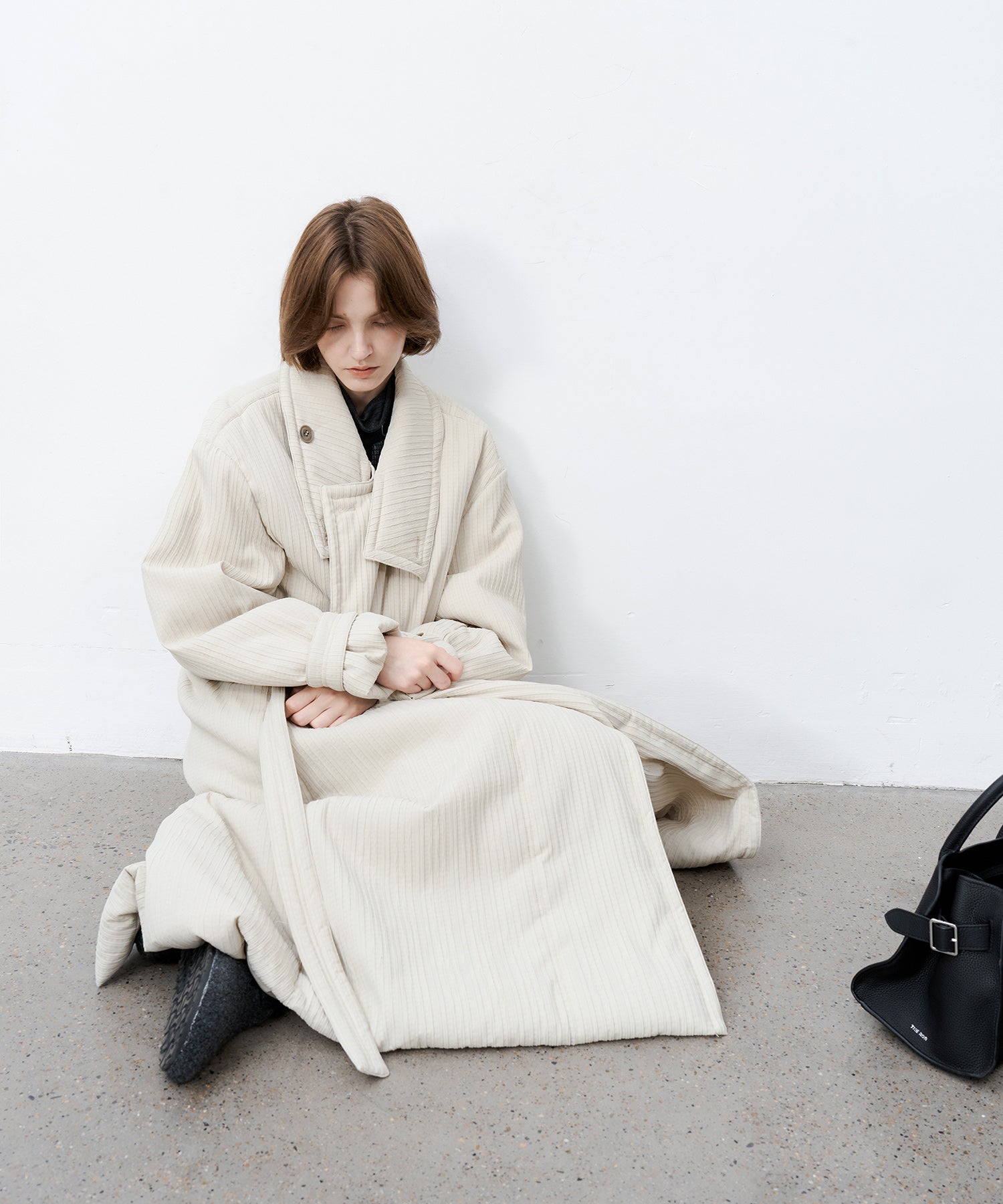 Stand Collar Oversized Long Cotton Coat