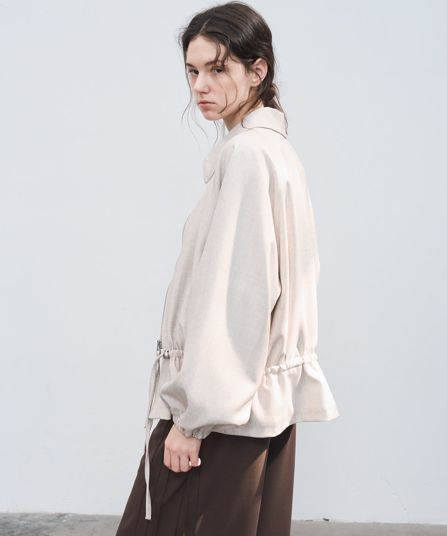 Drawstring-Waist Casual Jacket