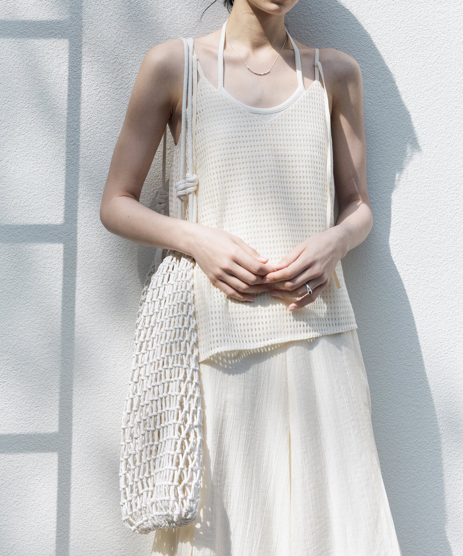 Cut-Out Layered-Look Relaxed Fit Cami Dress